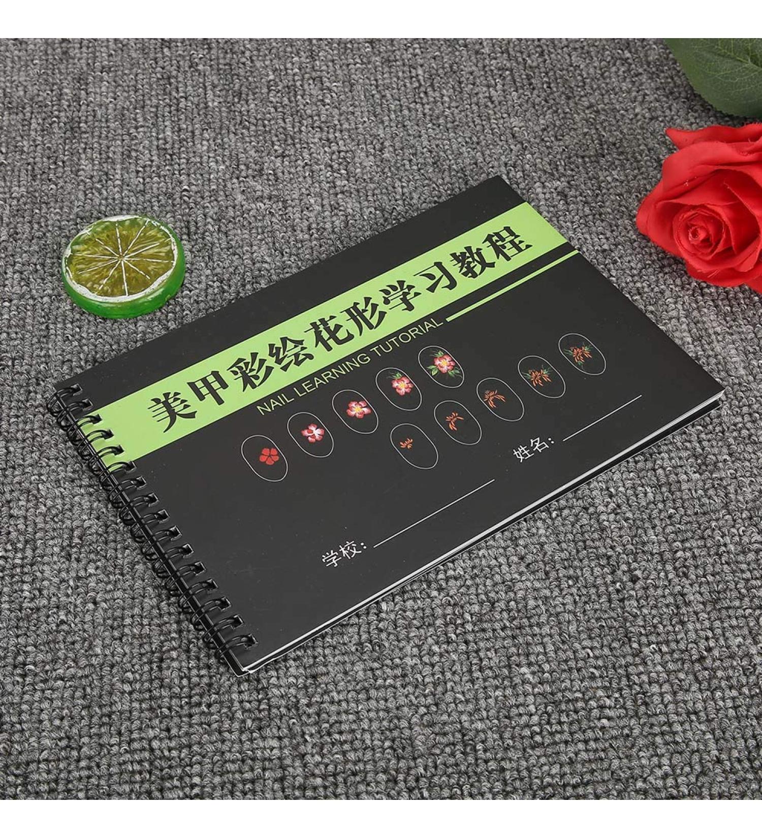 Nail Art Practice Book Simple & Easy to Use Cost-saving. Suitable for Beginners Multiple Nail Types. Nail Art Training Tool for Manicure Novel Practice (painted flowers) - Buy Online on GoSupps.com
