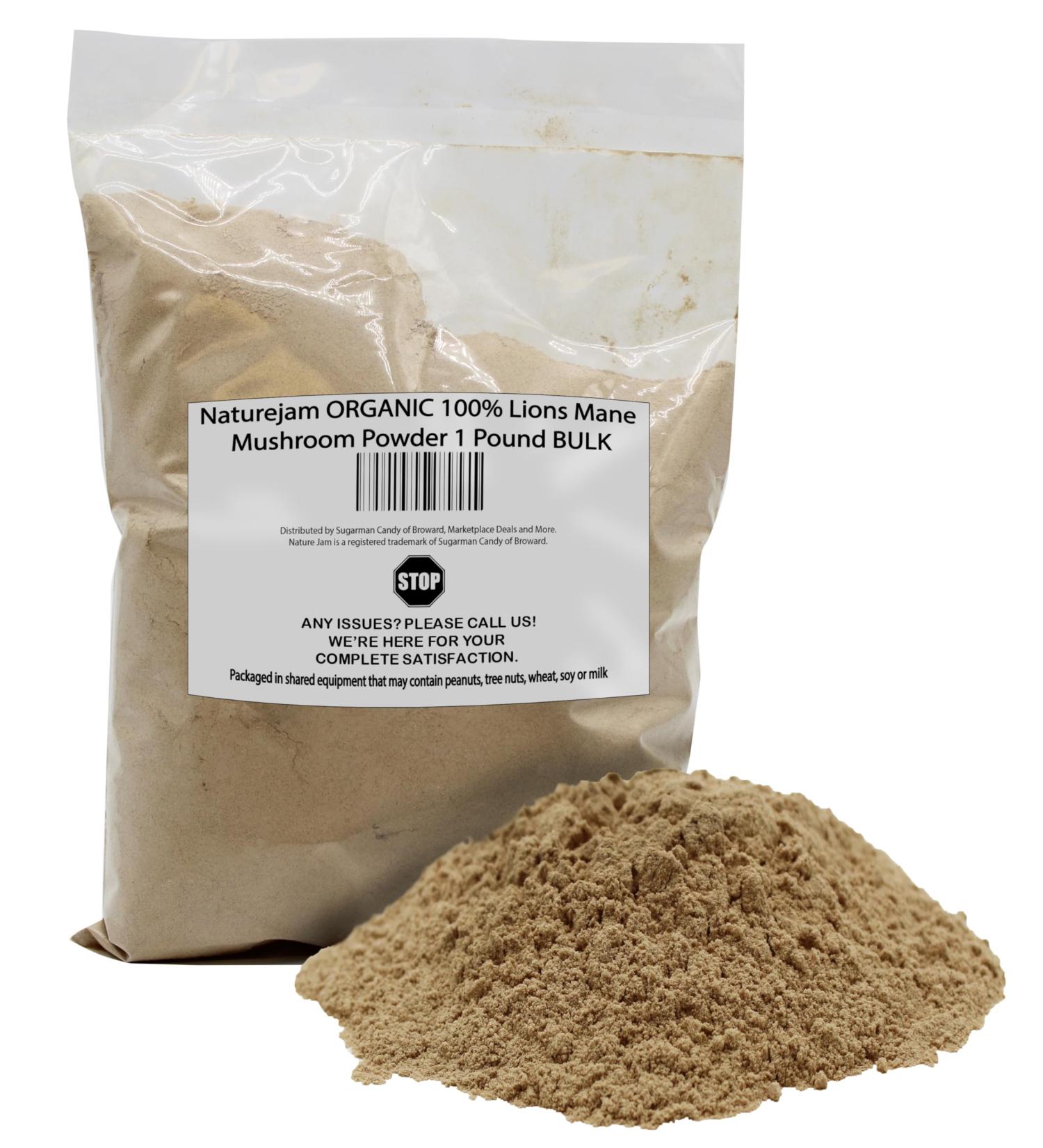 Naturejam Organic Lions Mane Mushroom Powder 1 Pound Bulk-Premium Culinary Grade for Smoothies Latte and Baking-A Great Coffee Substitute 150-200 Servings 16 Ounce (Pack of 1) - Buy Online on GoSupps.com