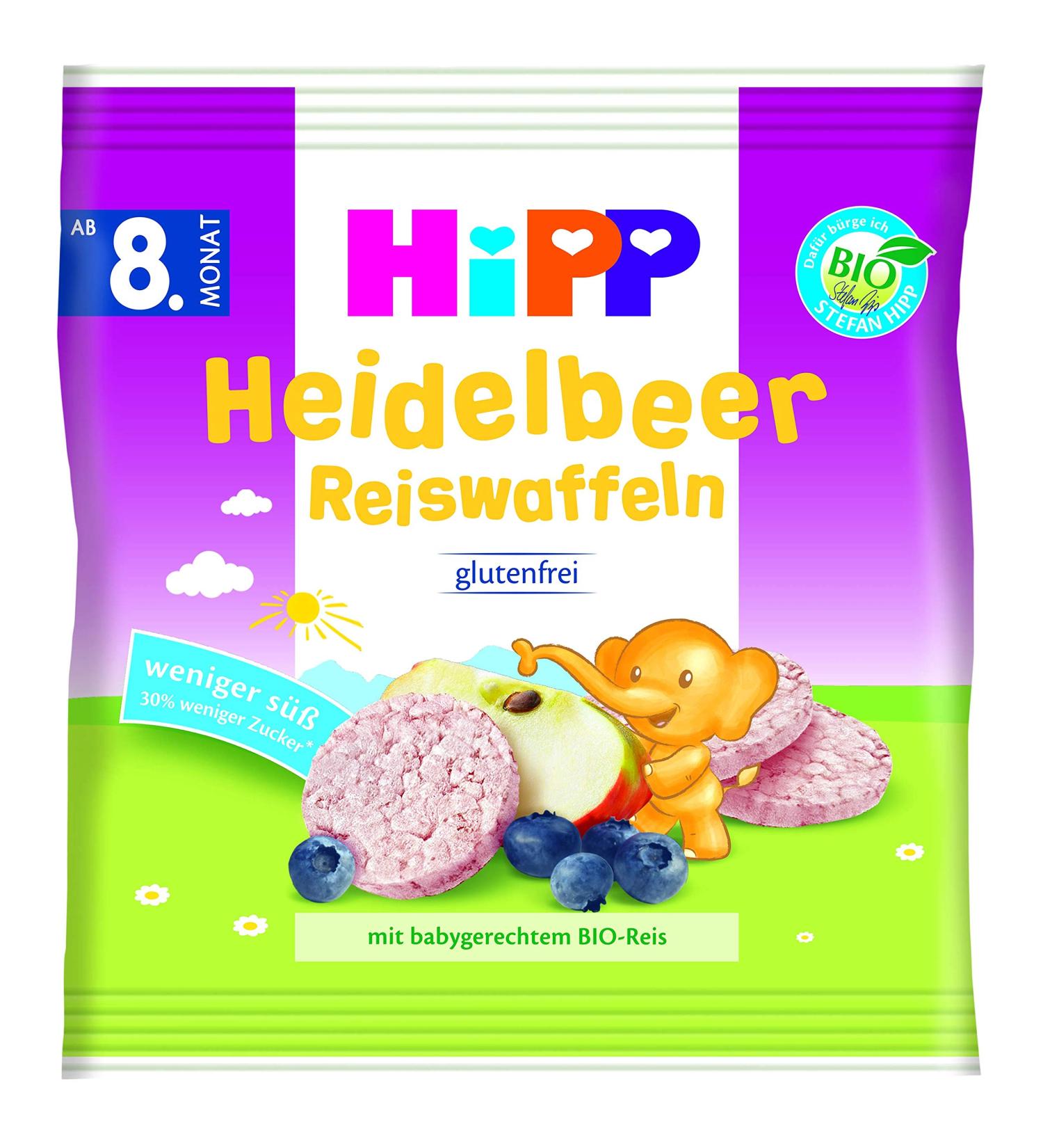 Hipp Organic Snack Products Blueberry Rice Cakes 7-pack (7 x 30 g) H 3569 Blueberry Rice Cakes 30g 30g Blueberry Rice Cakes