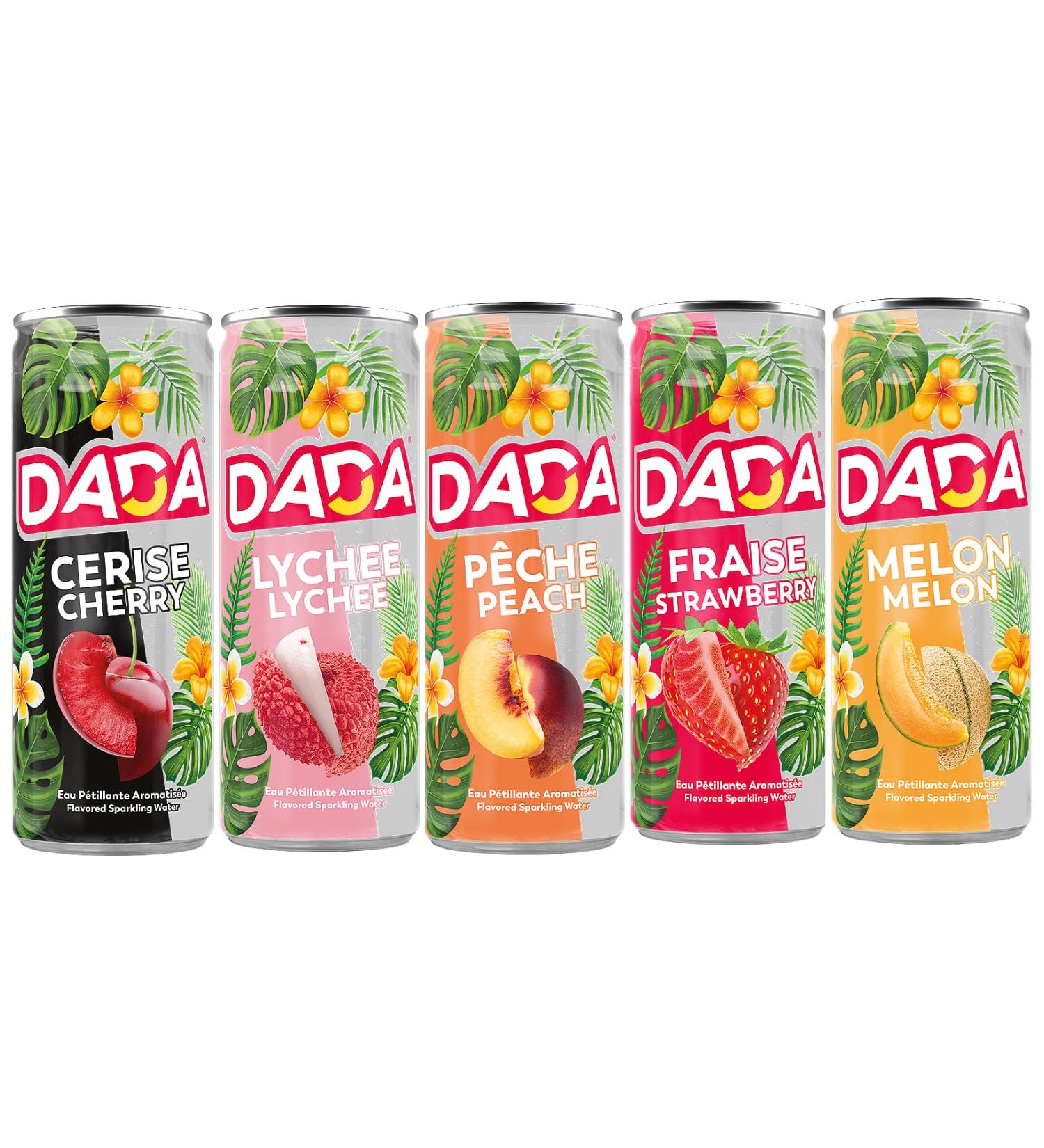 Dada eau gazeuse - CERISE - LITCHI - PECHE - FRAISE - MELON - (15X33cl)