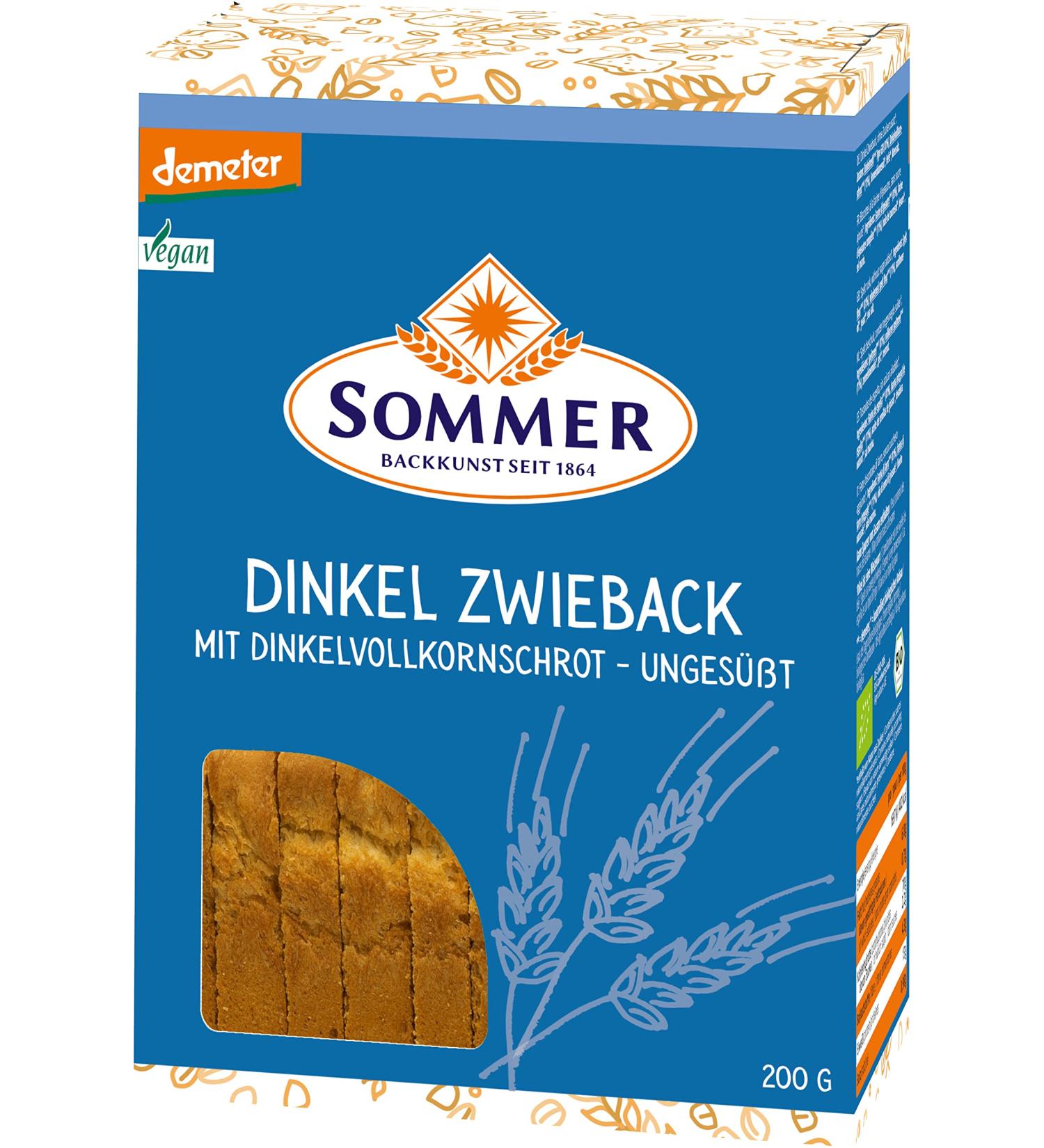 Sommer & Co. Organic Demeter spelt rusks unsweetened vegan (1 x 200 gr)