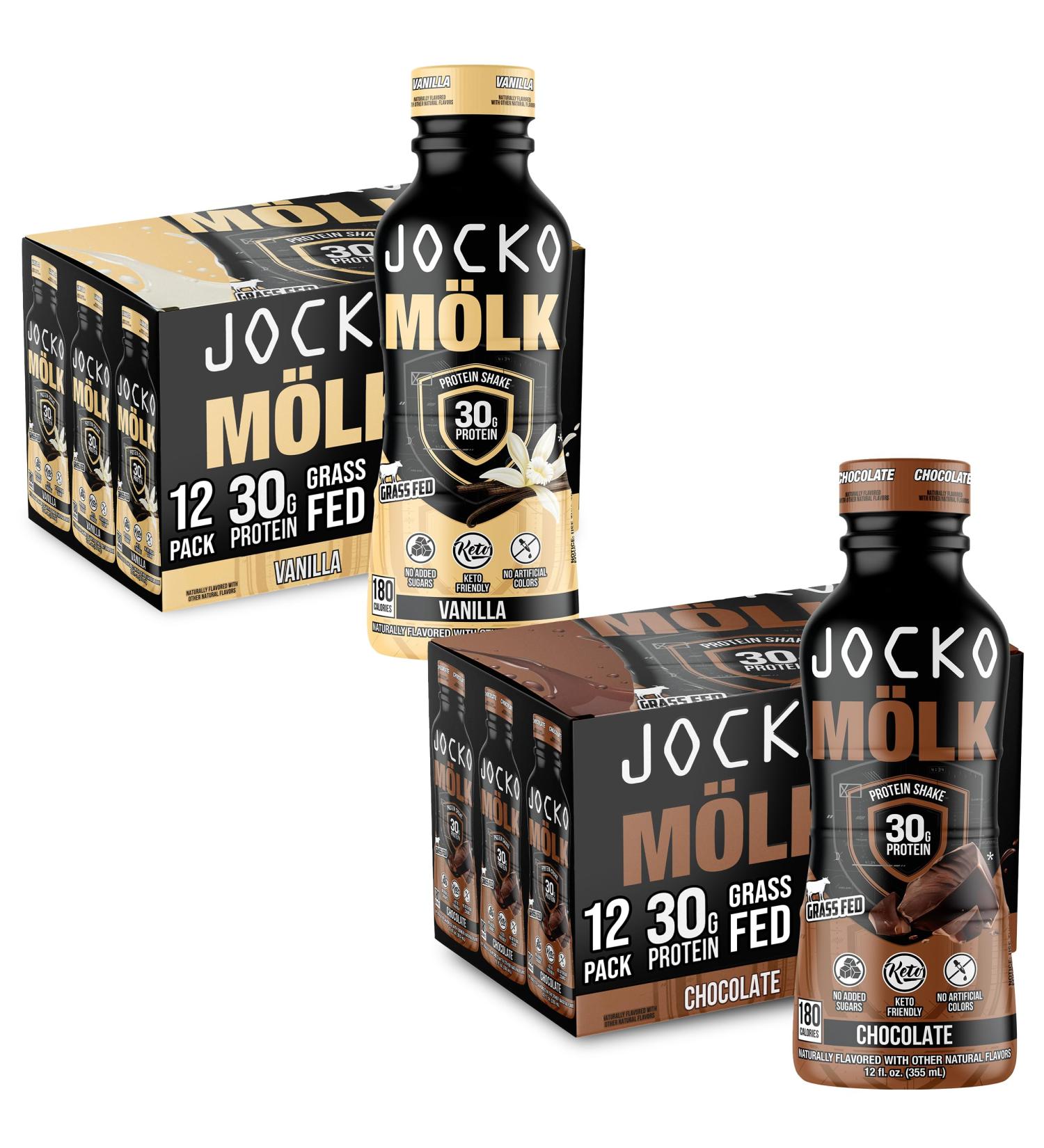 Jocko Fuel Protein Shake Bundle - Vanilla and Chocolate (24 Count) - Buy Online on GoSupps.com