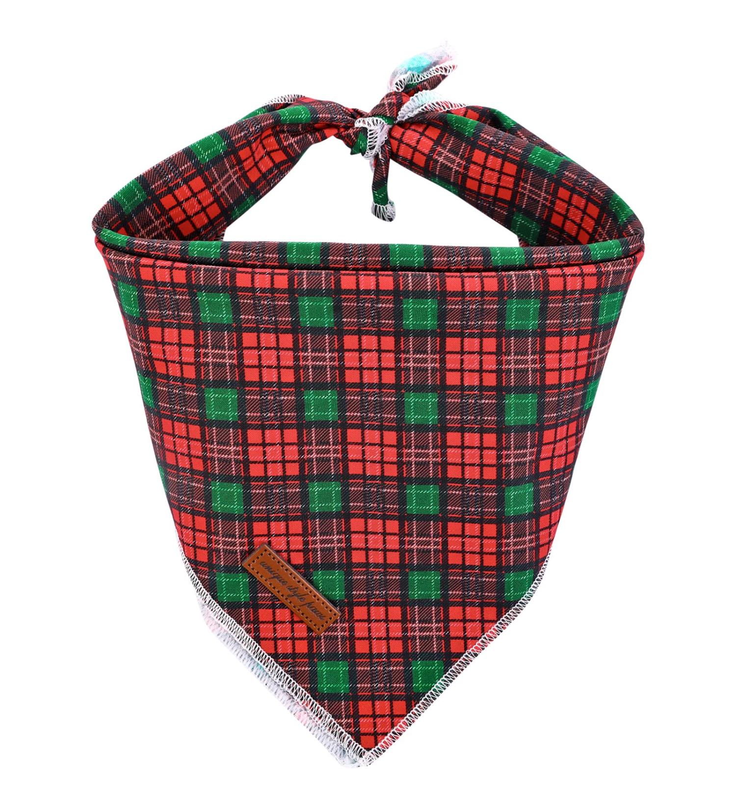 Unique Christmas Dog Towel - Adjustable Washable Cotton Latz in Red & Green for Small & Medium Dogs & Cats - Buy Online on GoSupps.com