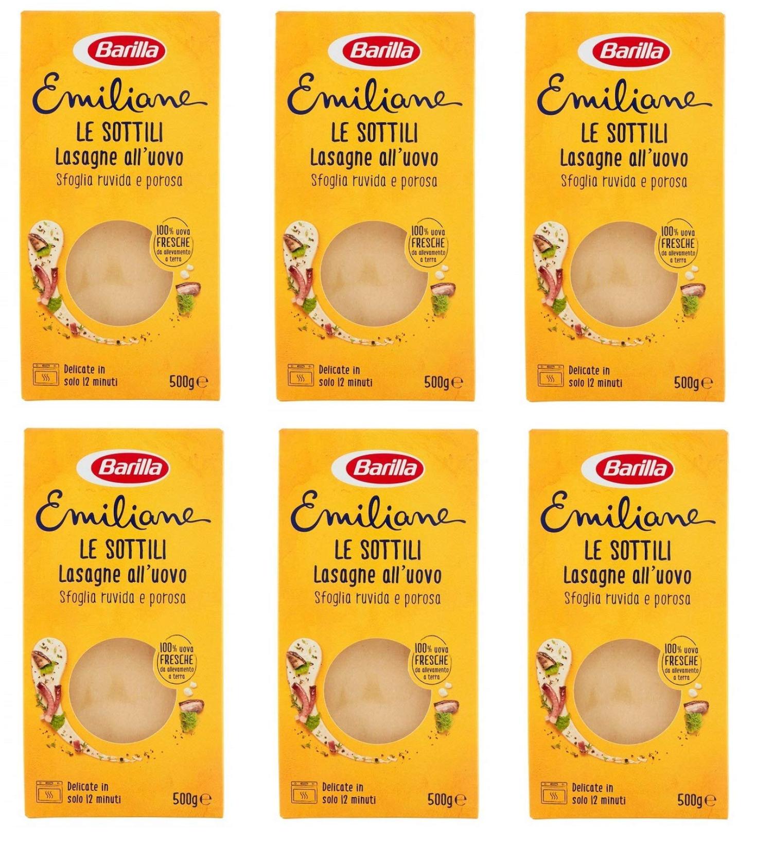 6x Barilla Emiliane Lasagne Le Stellini with egg noedels met ei 500g - Buy Online on GoSupps.com