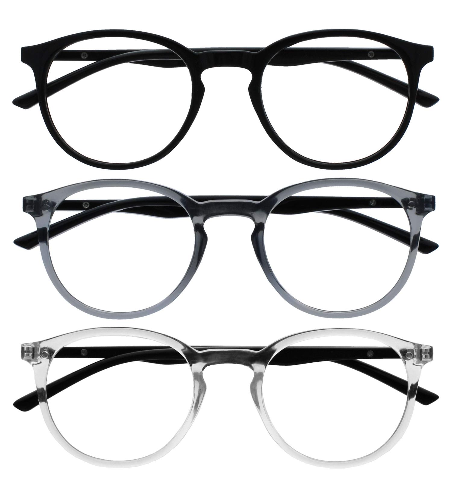 Opulize Unisex Met Reading Glasses - Pack of 10 | +2.00 Diopters | Stylish Black & Grey Options - Shop Now! - Buy Online on GoSupps.com