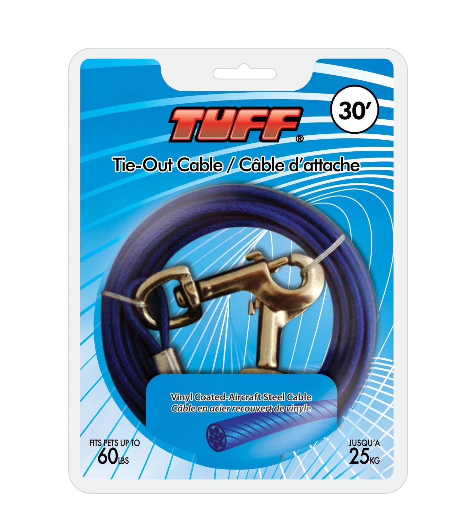Tuff Tie-Out Cable 30' (Fits Pets Up to 60lb) - Buy Online on GoSupps.com