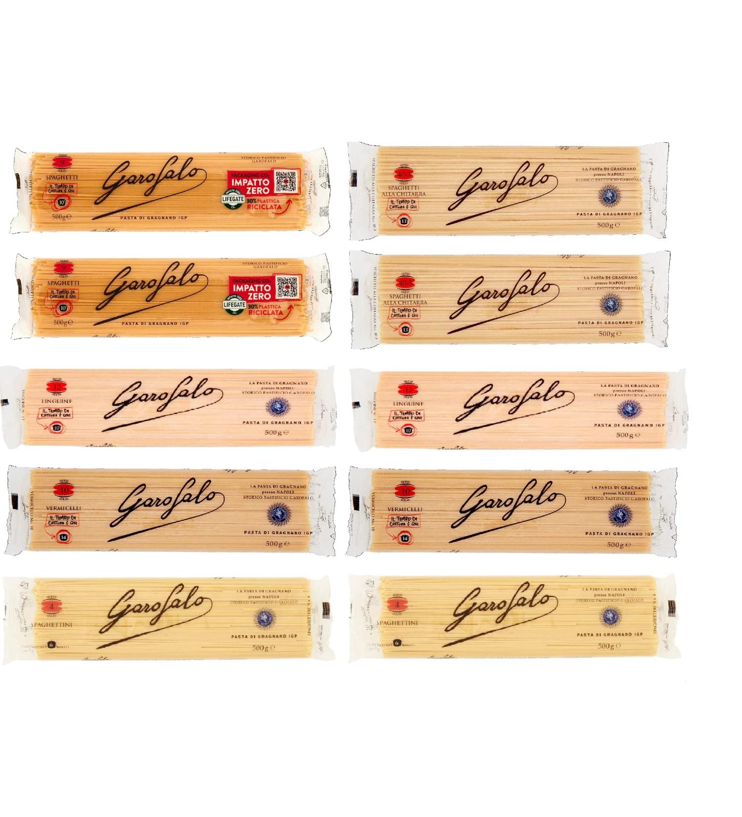  Italian Gourmet E.R. Garofalo Pasta Pack of 10 Long Pastas (10 x 500g) Italian Durum Wheat Semolina + Italian Gourmet Polpa 400g - Buy Online on GoSupps.com