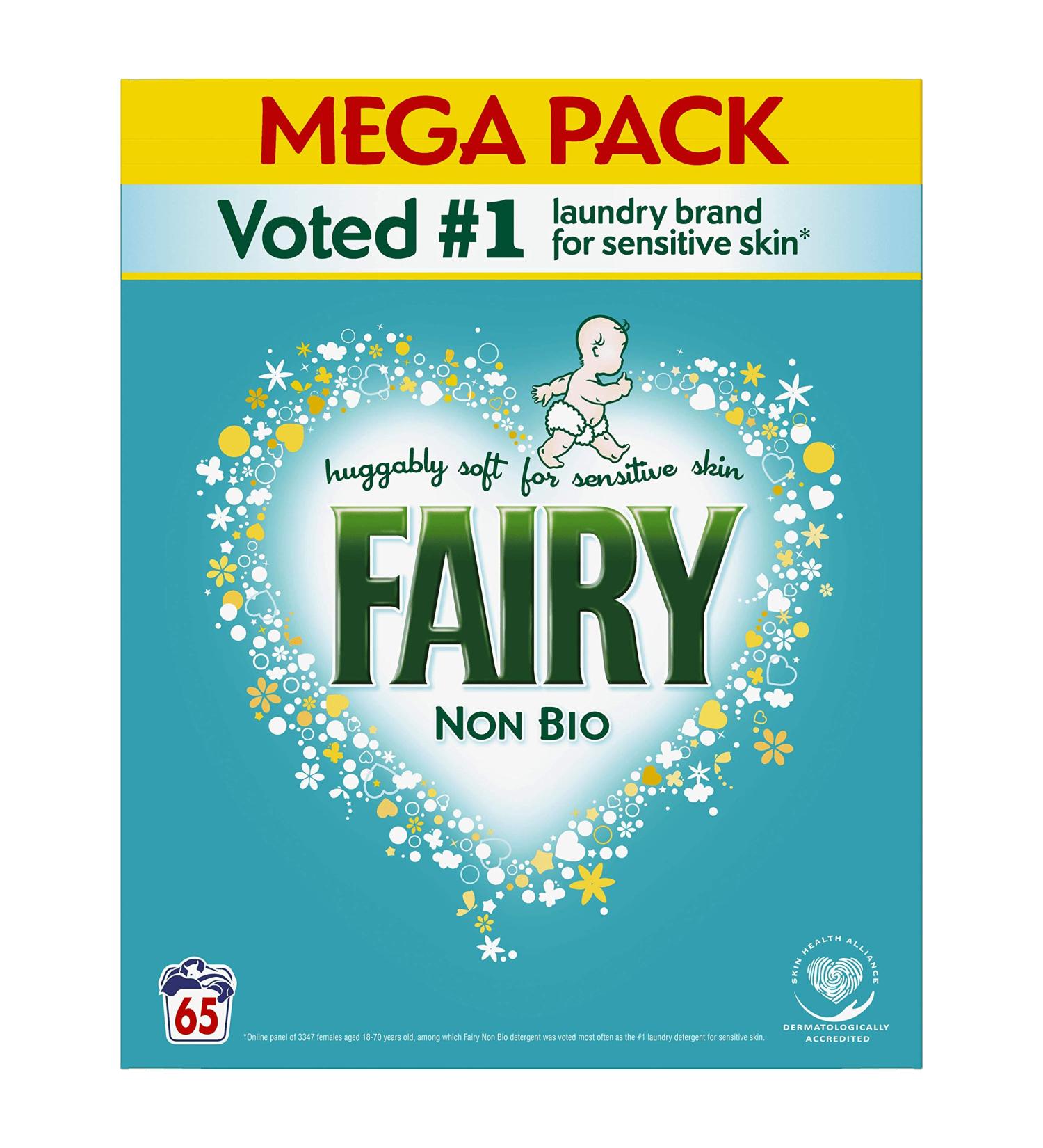 65 Washes Fairy Non Bio Washing Powder for Sensitive Skin 4.225kg - Buy Online on GoSupps.com