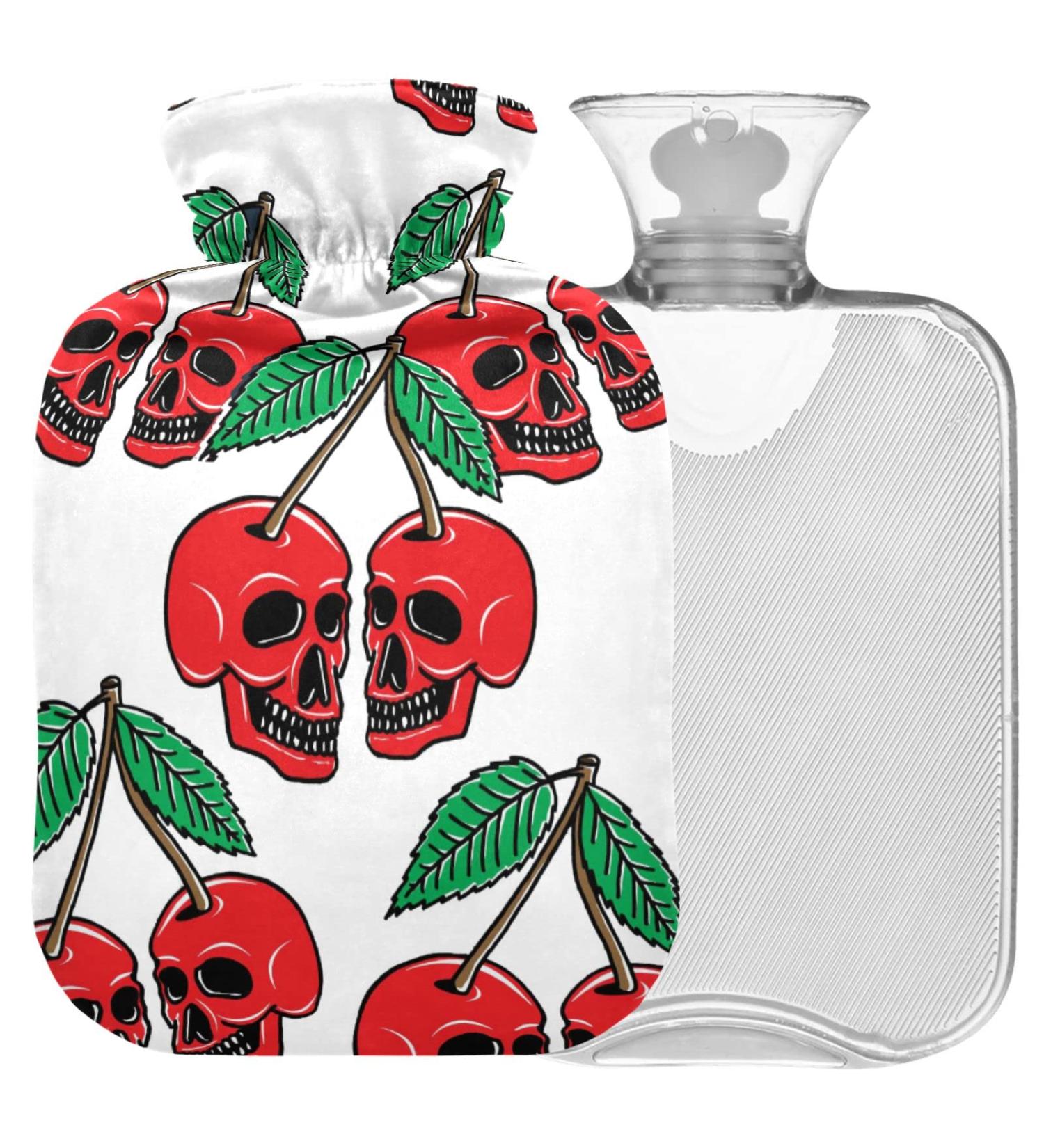 Buy Naanle Halloween Cherry Skull 2L Hot Water Bottle - Transparent Cover for Bed - Pain Relief & Heat Therapy - Buy Online on GoSupps.com