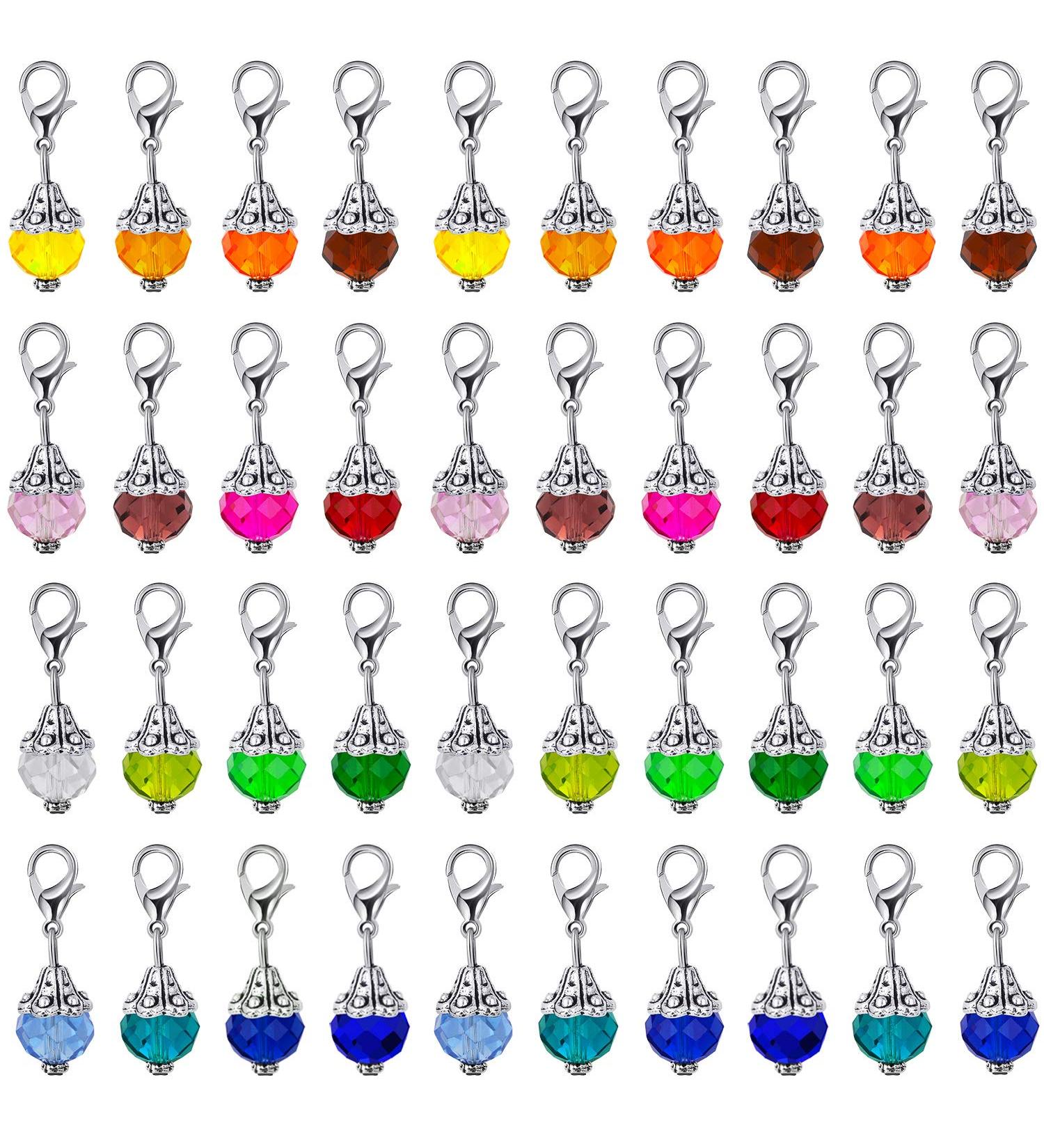 40pcs Crystal Dangle Charms Glass Drop Beads Handmade Pendants for Jewelry Making - Assorted Colors - Buy Online on GoSupps.com