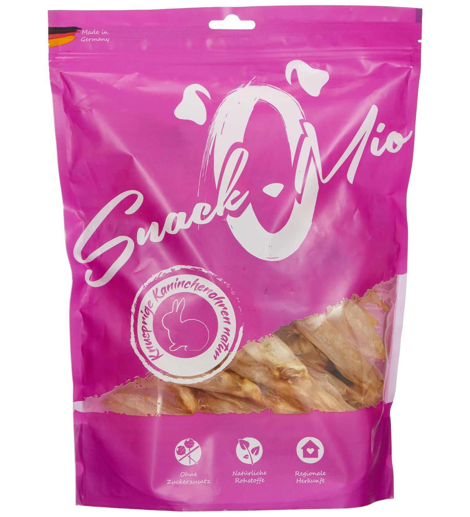 Snackomio Premium Dog Snack - Crispy Grain-Free Rabbit Ears - 300g Pack (1 Pack) - Ideal for Healthy Pet Treats! - Buy Online on GoSupps.com