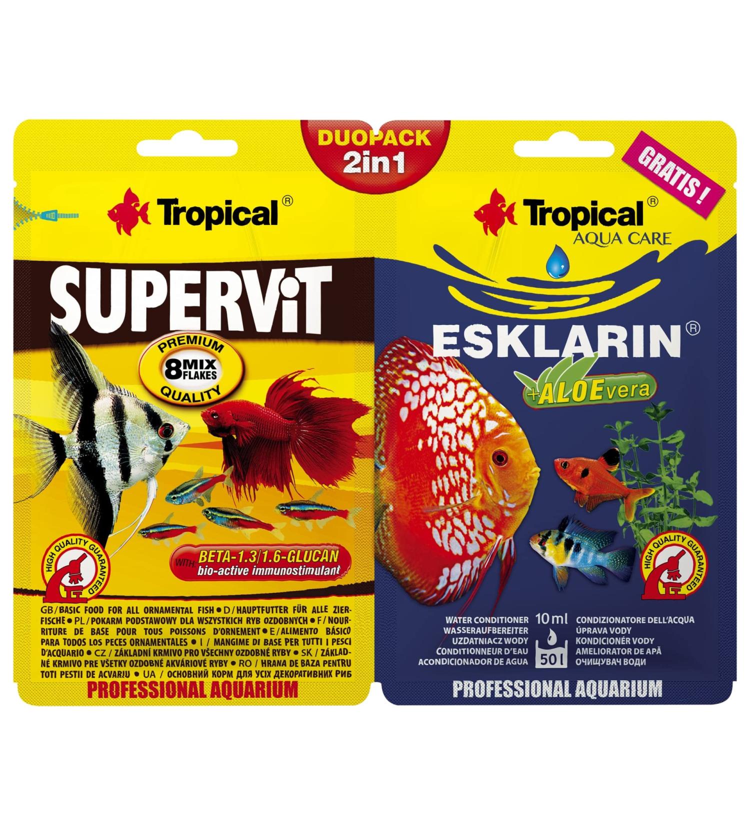 Tropical Fish Fisch, Super Spirulina Forte (36%) Falke Food Algae Eaters, Eimer 2 in 1, 12 g