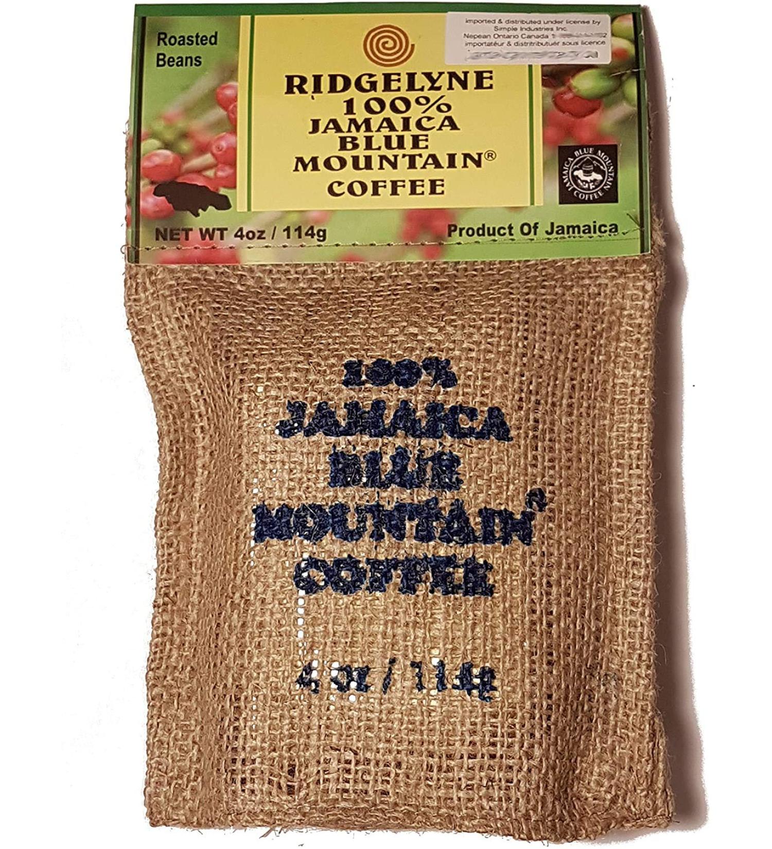 100% Jamaica Blue Mountain Coffee Whole Bean (Dark Roast 1/4 lb) Whole Bean 1/4 lb