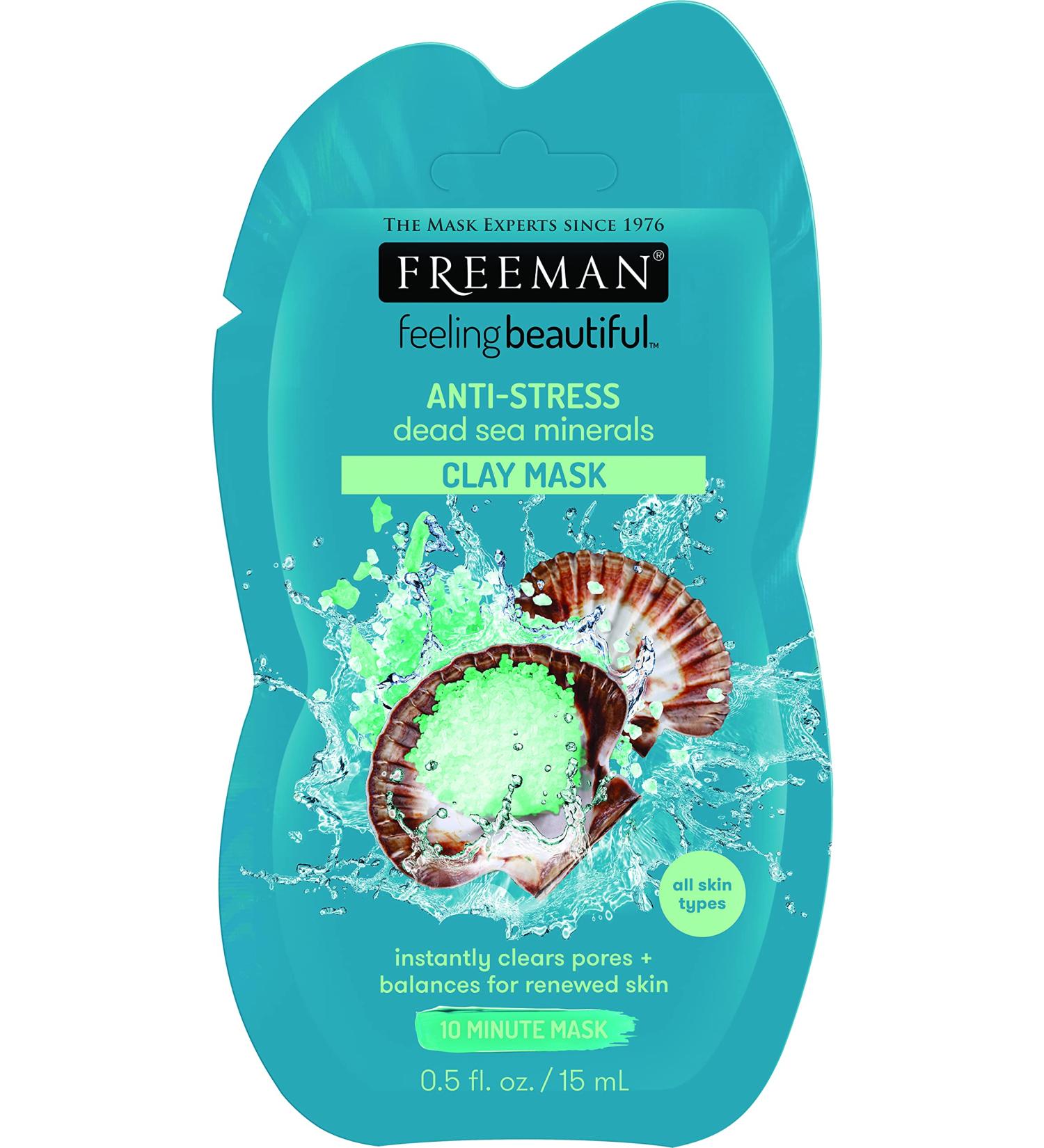 Freeman Feeling Beautiful Facial Anti-Stress Mask with Dead Sea Minerals - 7 Pack (0.50 oz) - International Shipping Available - Buy Online on GoSupps.com