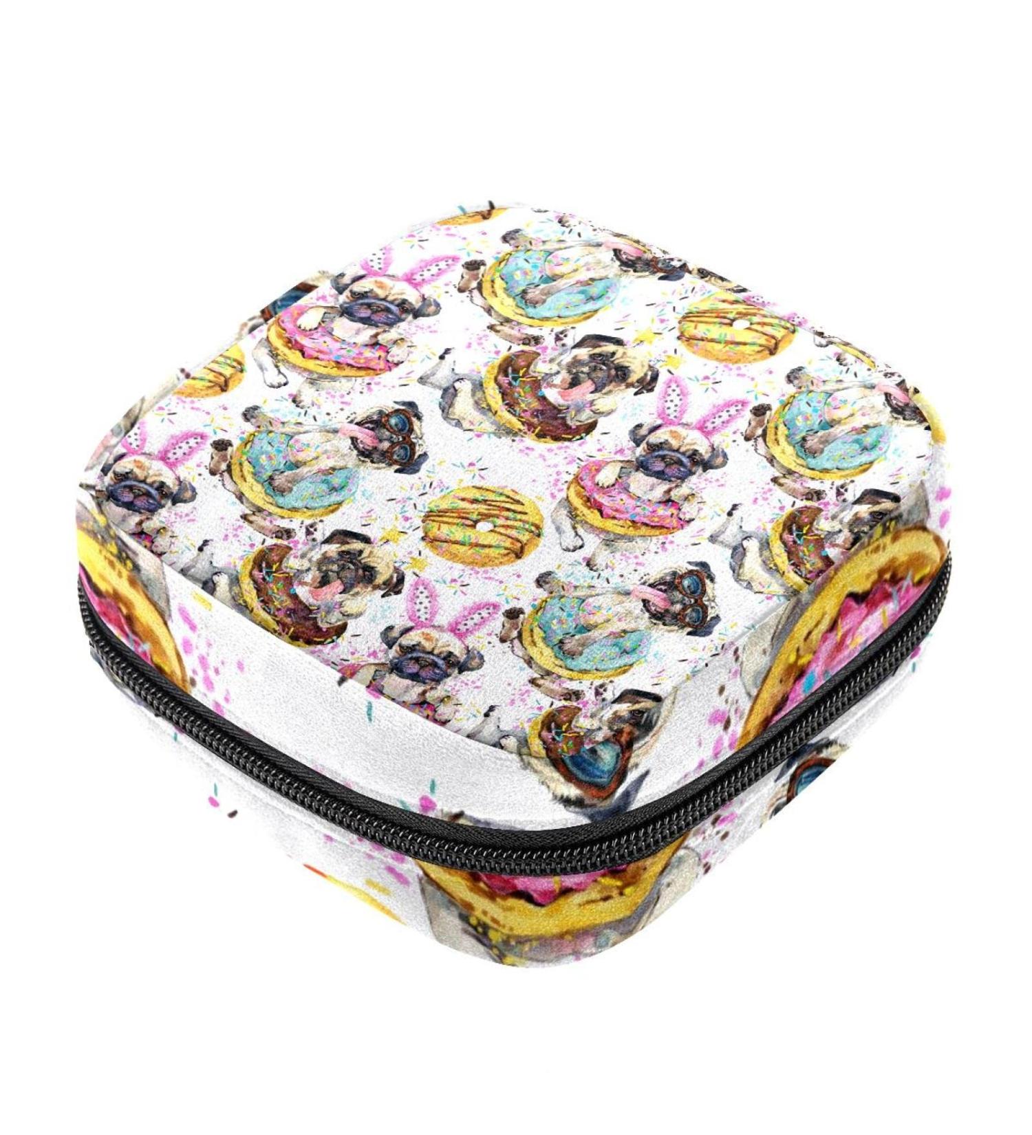 Cute Women's Napkin Storage Bags for Dogs & Donuts | Portable Period Bag for Women Teenagers & Girls | Menstrual Cup & Breastfeeding Holder - Buy Online on GoSupps.com