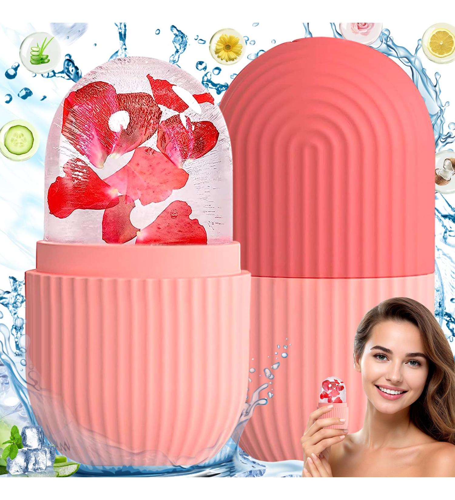 Shop Pink Silicone Ice Roller for Smooth Skin | Reusable Face Ice Roller for Bright Eyes & Pore Minimization - Buy Online on GoSupps.com