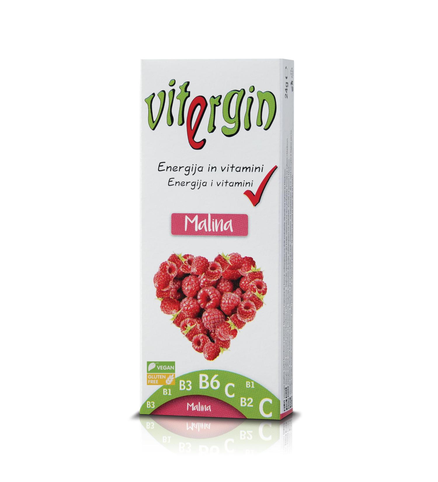 VITERGIN Respberry Vitamin Candy - Spicy Citrus Flavour in 24 Packs (20 Sweets Each Pack). Sweet Sweets for a Daily Energy Boost - Buy Online on GoSupps.com