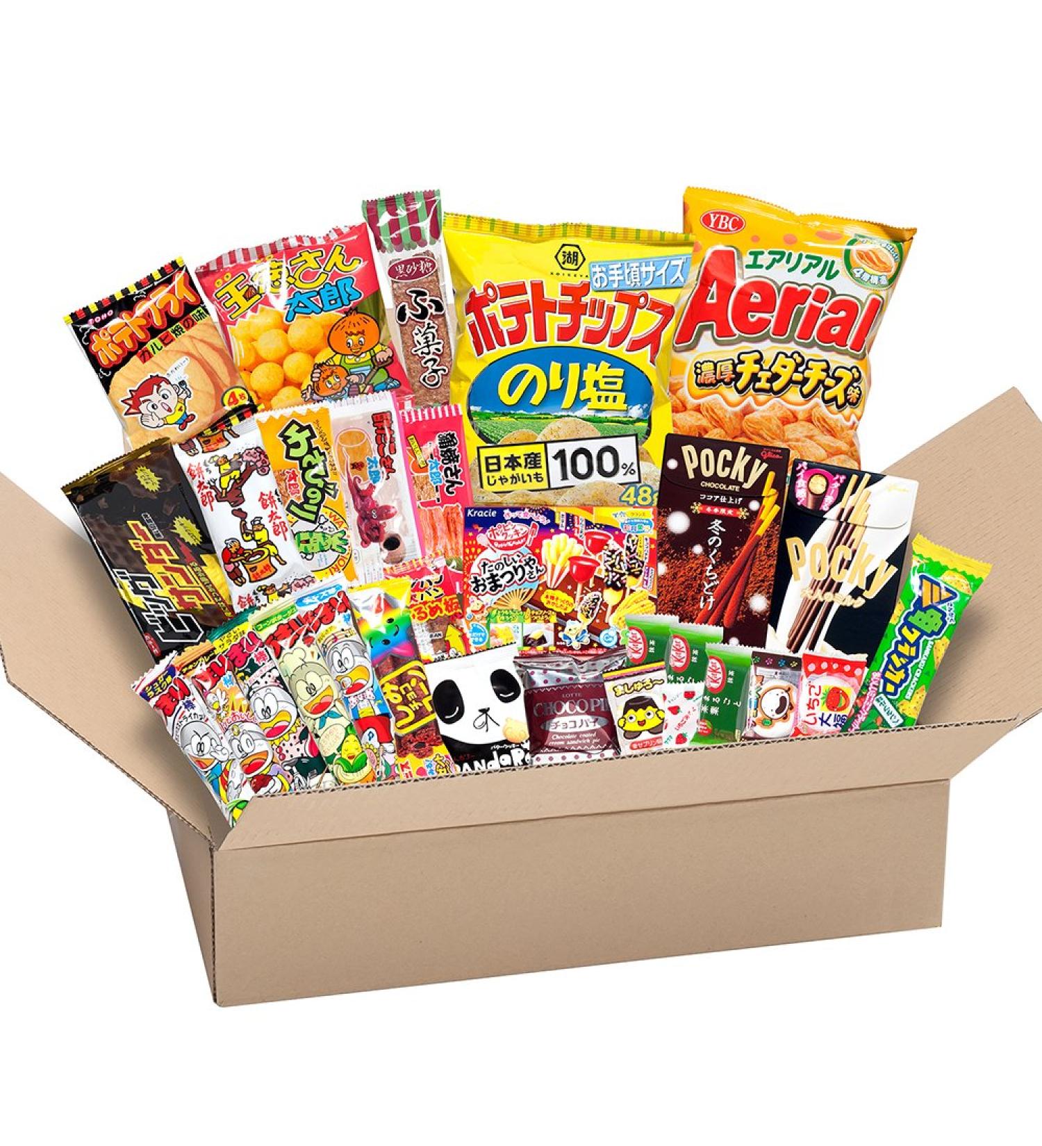 Buy Japanese Dagashi Snack Box | Air Chocolate Pocky & Akiba King Sticker | International Shipping - Buy Online on GoSupps.com