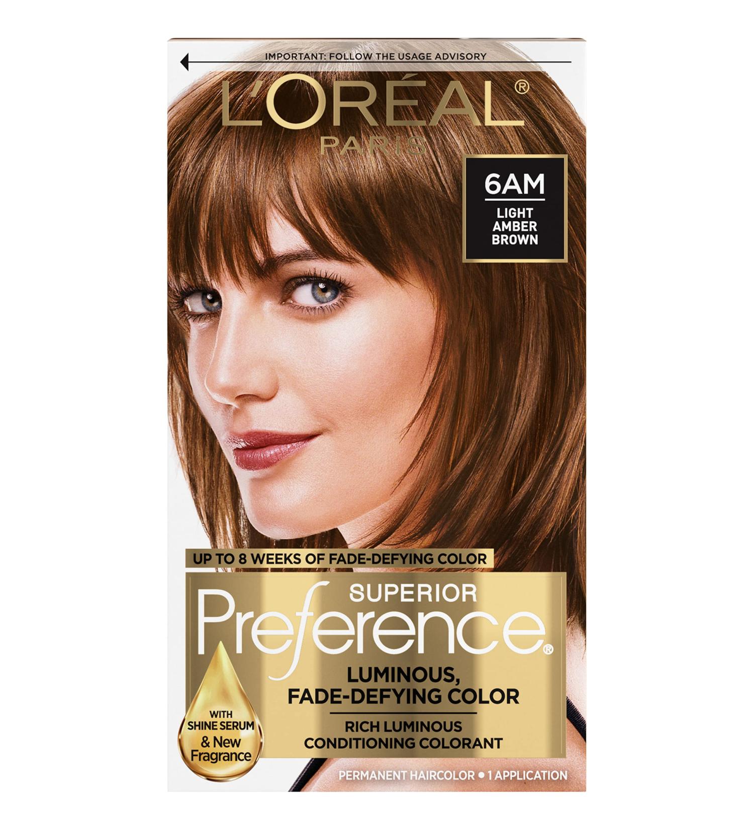 L'Oreal Paris Superior Preference 6AM Light Amber Brown Hair Color - Fade-Defying & Permanent Dye (Pack of 1) - Buy Online on GoSupps.com