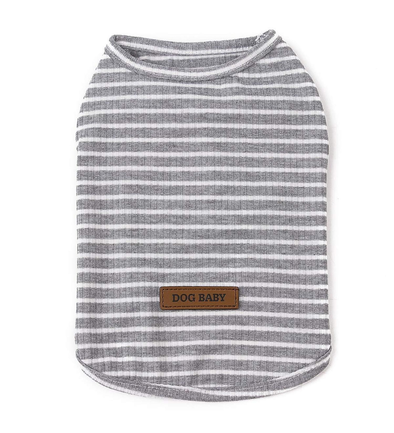 Cute Striped Pet Sweater for Small Dogs - Heroic Design in Pink Red Blue & Gray | Lightweight Fashion for Puppies (1.2-9.0 kg) - Buy Online on GoSupps.com