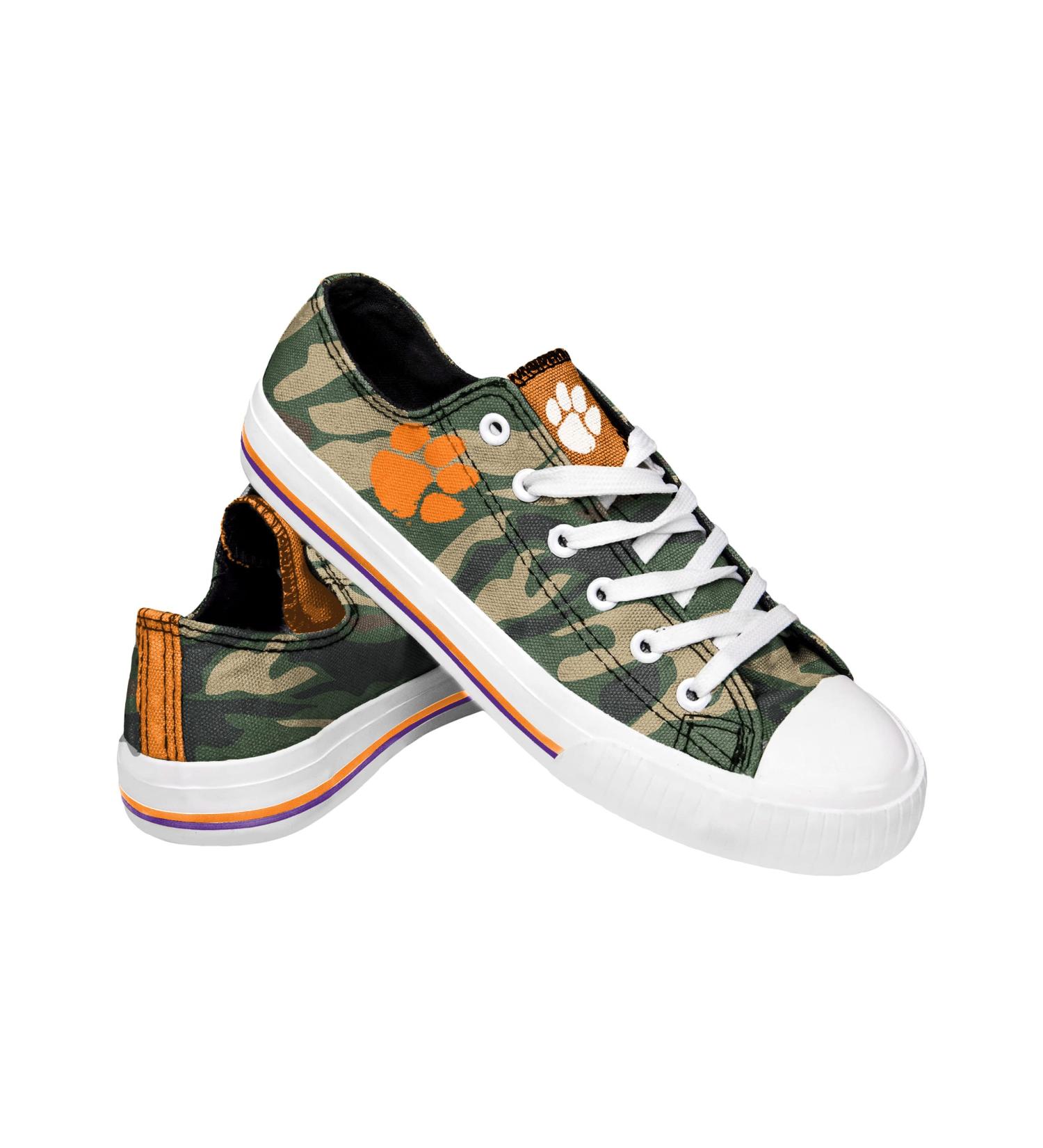 Clemson Tigers Womens Camo Low Top Canvas Shoes - Size 7 | Official NCAA Merchandise - Buy Online on GoSupps.com