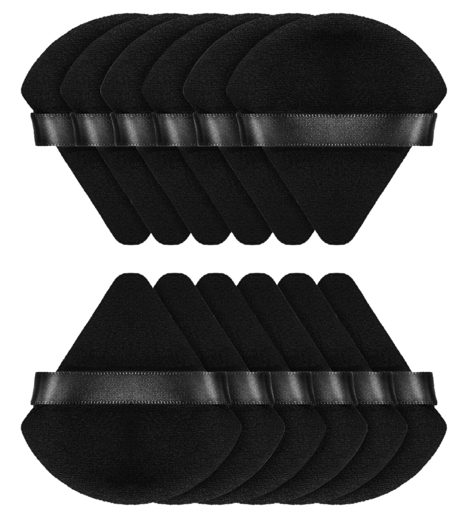 BEAKEY 12pcs Black Powder Puffs Set for Face Makeup - Velour Puffs for Loose Powder & Foundation, Contouring Sponge Beauty Tools - Buy Online on GoSupps.com
