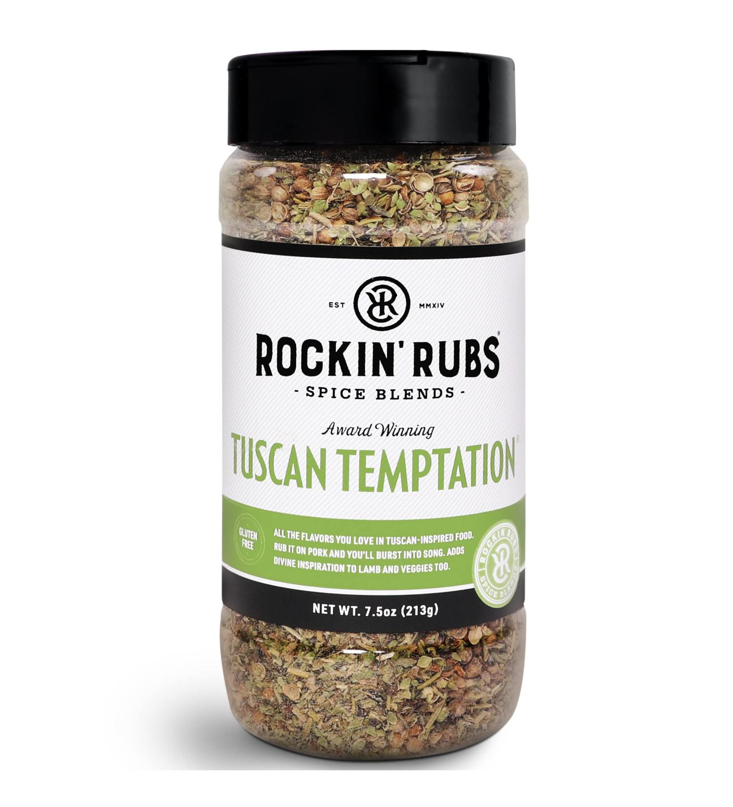 Tuscan Temptation Italian Seasoning 7.5 oz - Gluten-Free Blend of Herbs & Spices for Pasta, Pizza, Meatballs & More by Rockin Rubs - Buy Online on GoSupps.com
