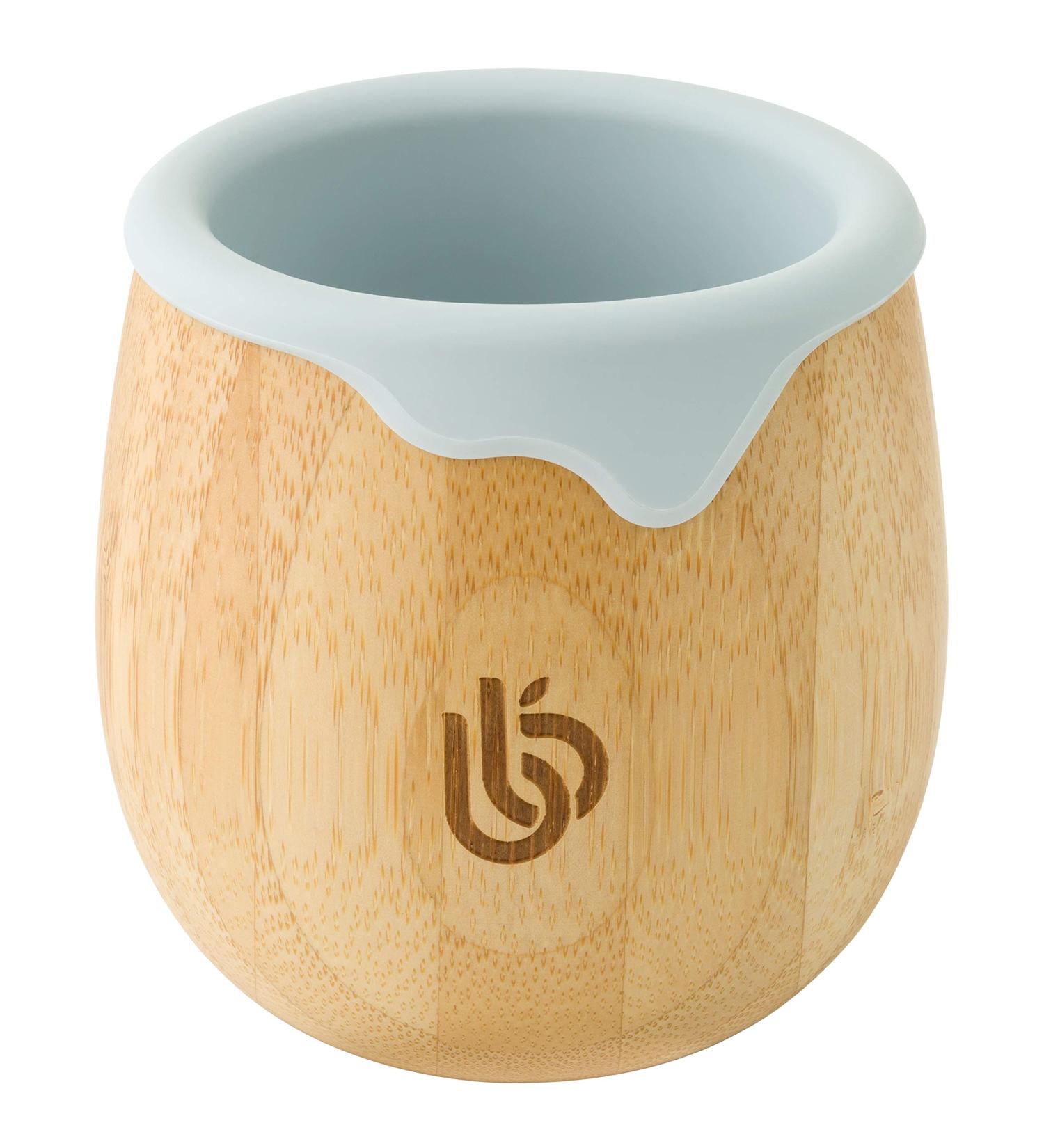 Bamboo Baby and Toddler Sippy Cup - 150ml Eco-Friendly Dinky Cup with Silicone Drip Rim - Grey - Buy Online on GoSupps.com