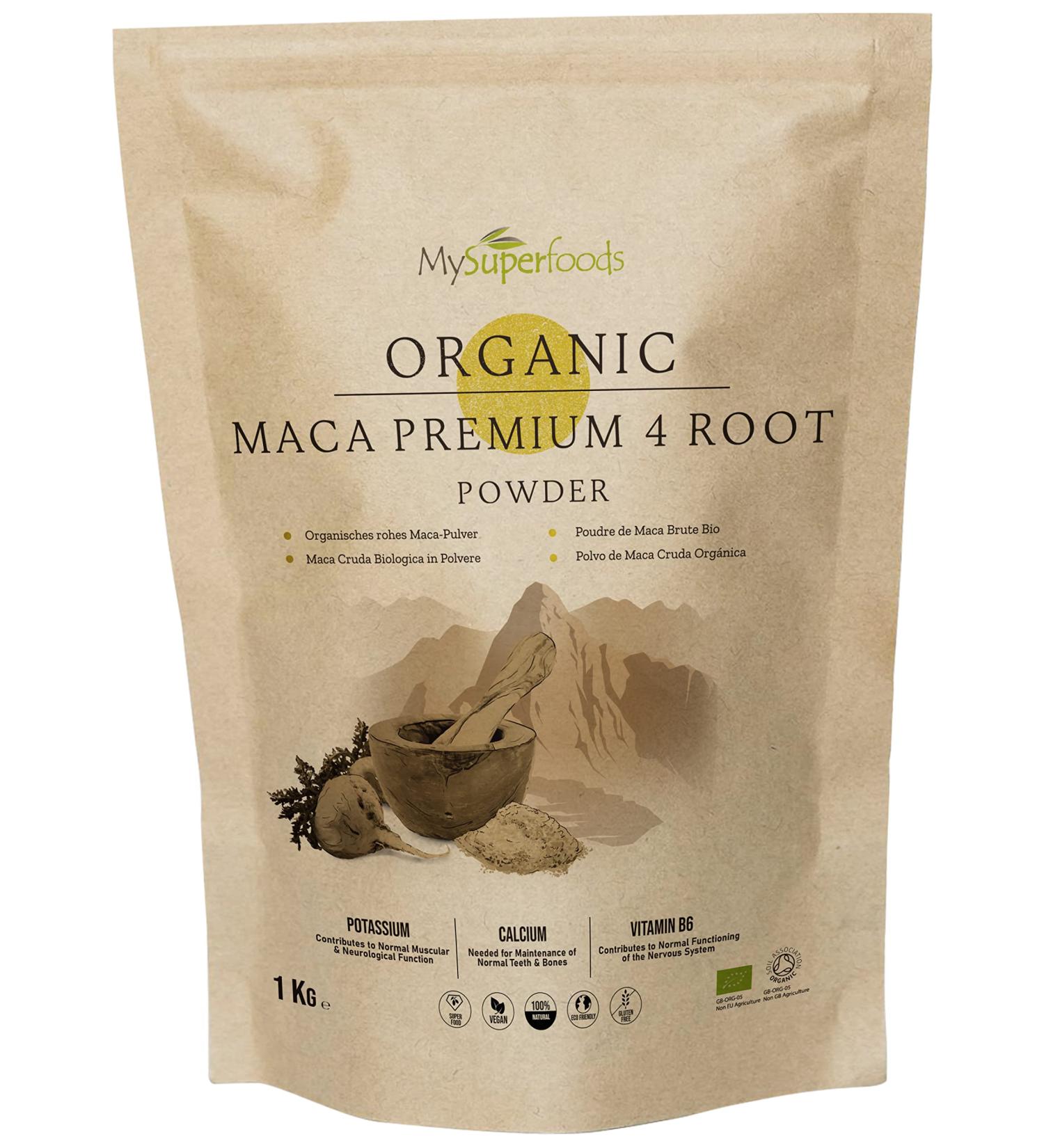 MySuperfoods Organic Maca Premium 4 Root Powder 1kg - Energizing Superfood Blend (Pack of 1) - Buy Online on GoSupps.com