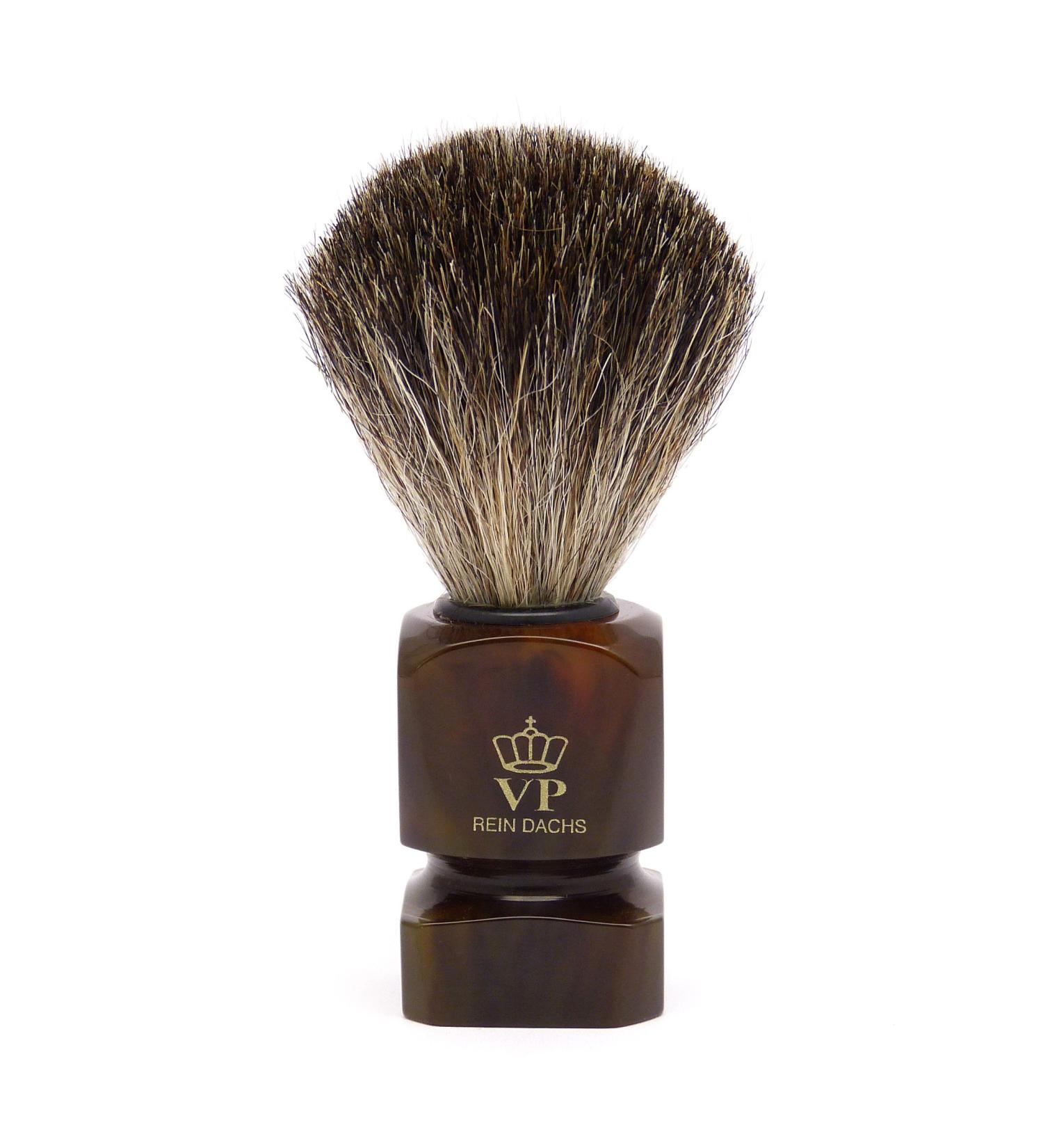 Shaving brush Royal VP - with real pure badger hair - synthetic resin handle brown