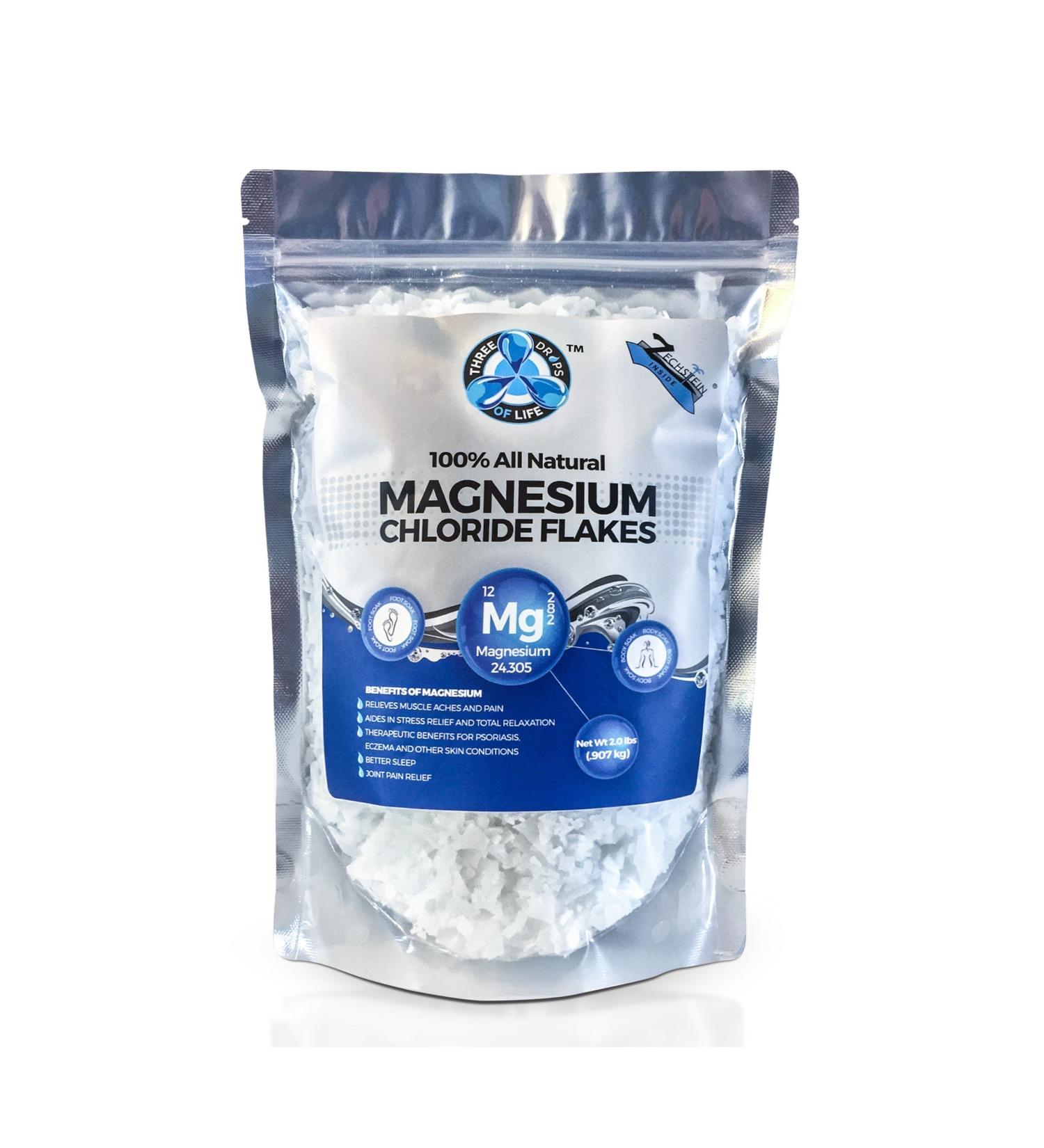Pure Zechstein Inside Magnesium Chloride Flakes - 2lb Bulk Bag for Baths and Foot Soaks | Natural Relaxation and Health Benefits - Buy Online on GoSupps.com