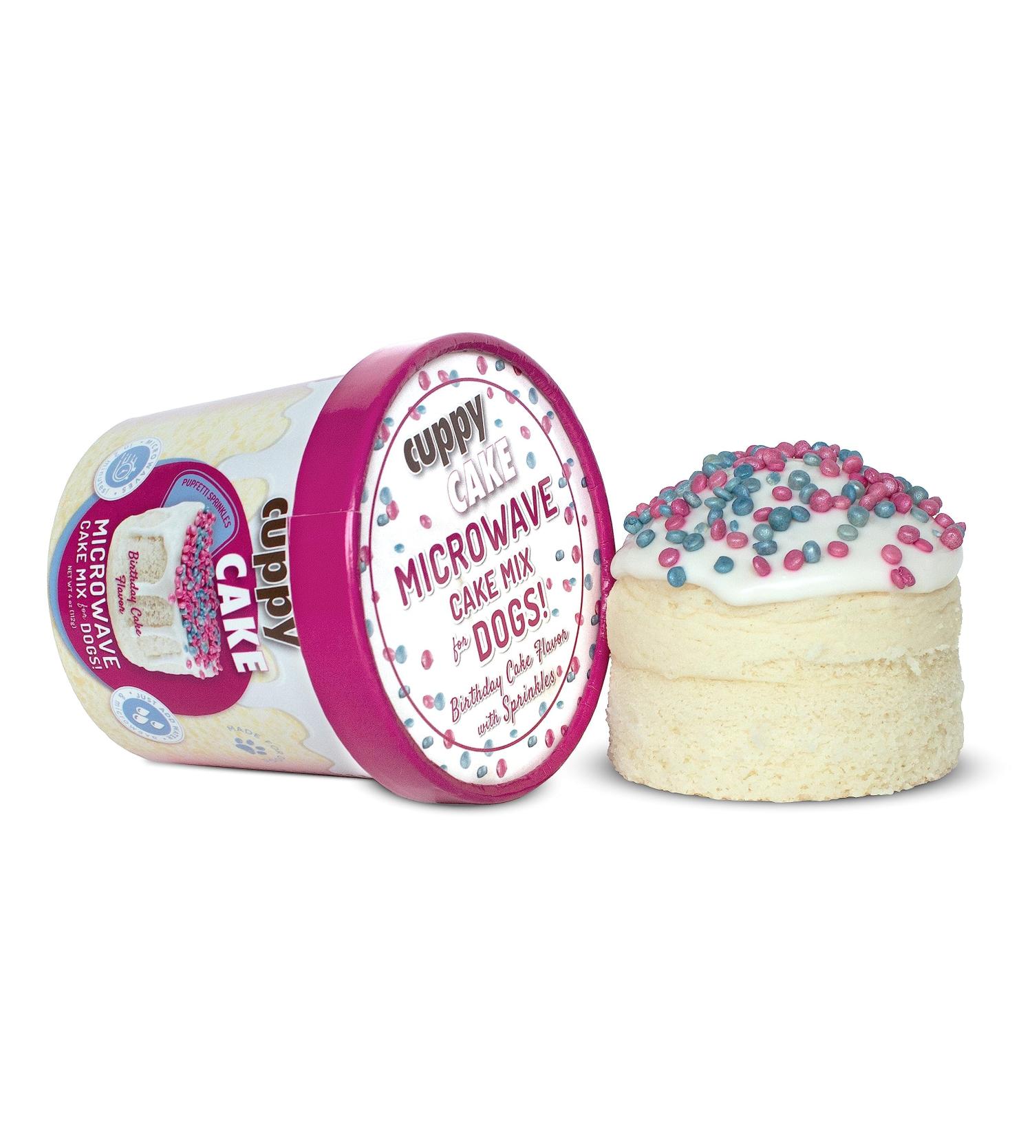 Cuppy Cake Microwave Cake in a Cup for Dogs Just Add Water and Microwave (Birthday Cake Flavor) Made in USA Birthday Cake with Sprinkles