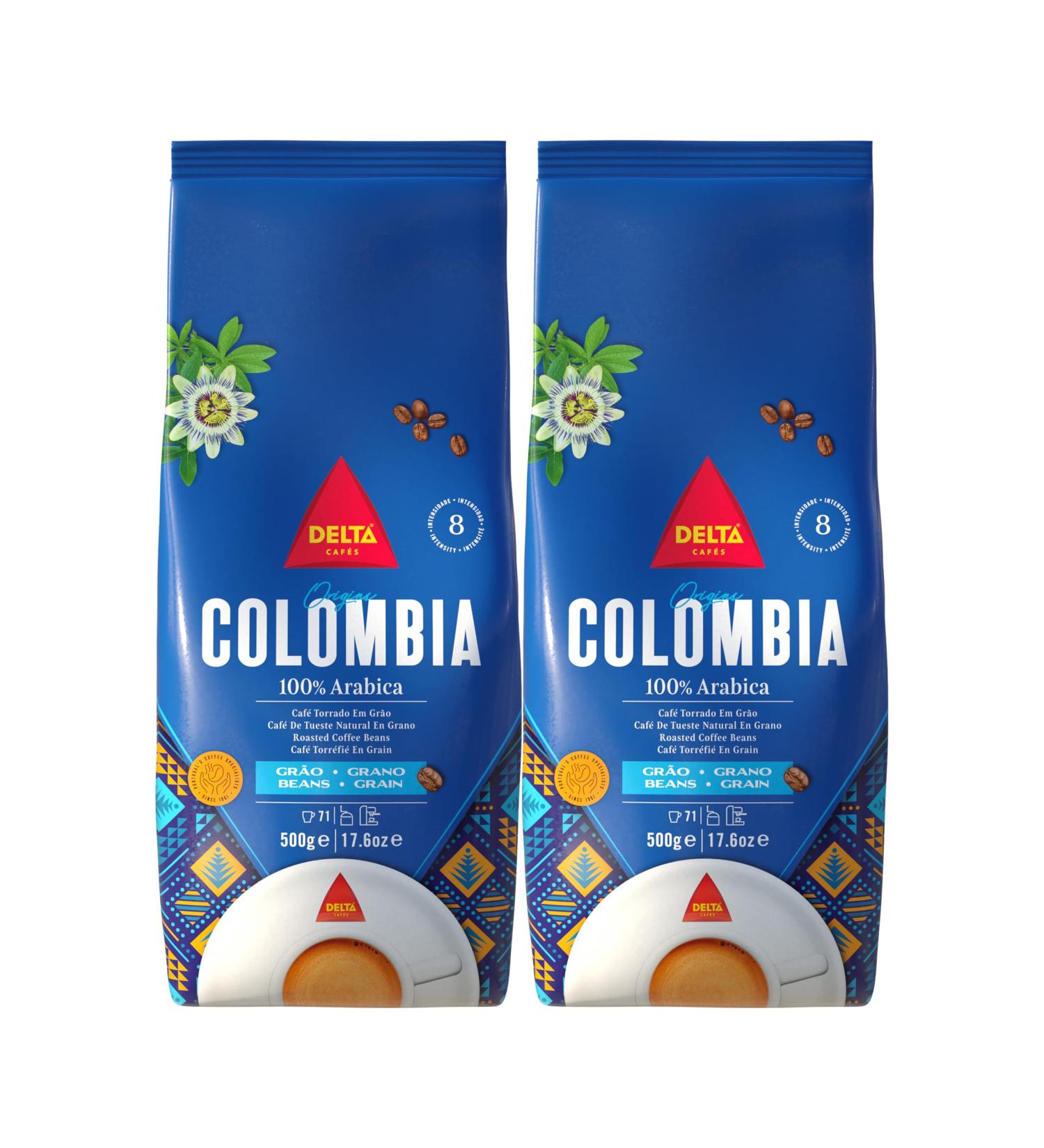 Delta Caf s Caf en Grains Colombia Paquet de 2 x 500 g Espresso Doux 100% Arabica Notes C triques & Toast es Pour Machines Automatiques et Moulins - Buy Online on GoSupps.com