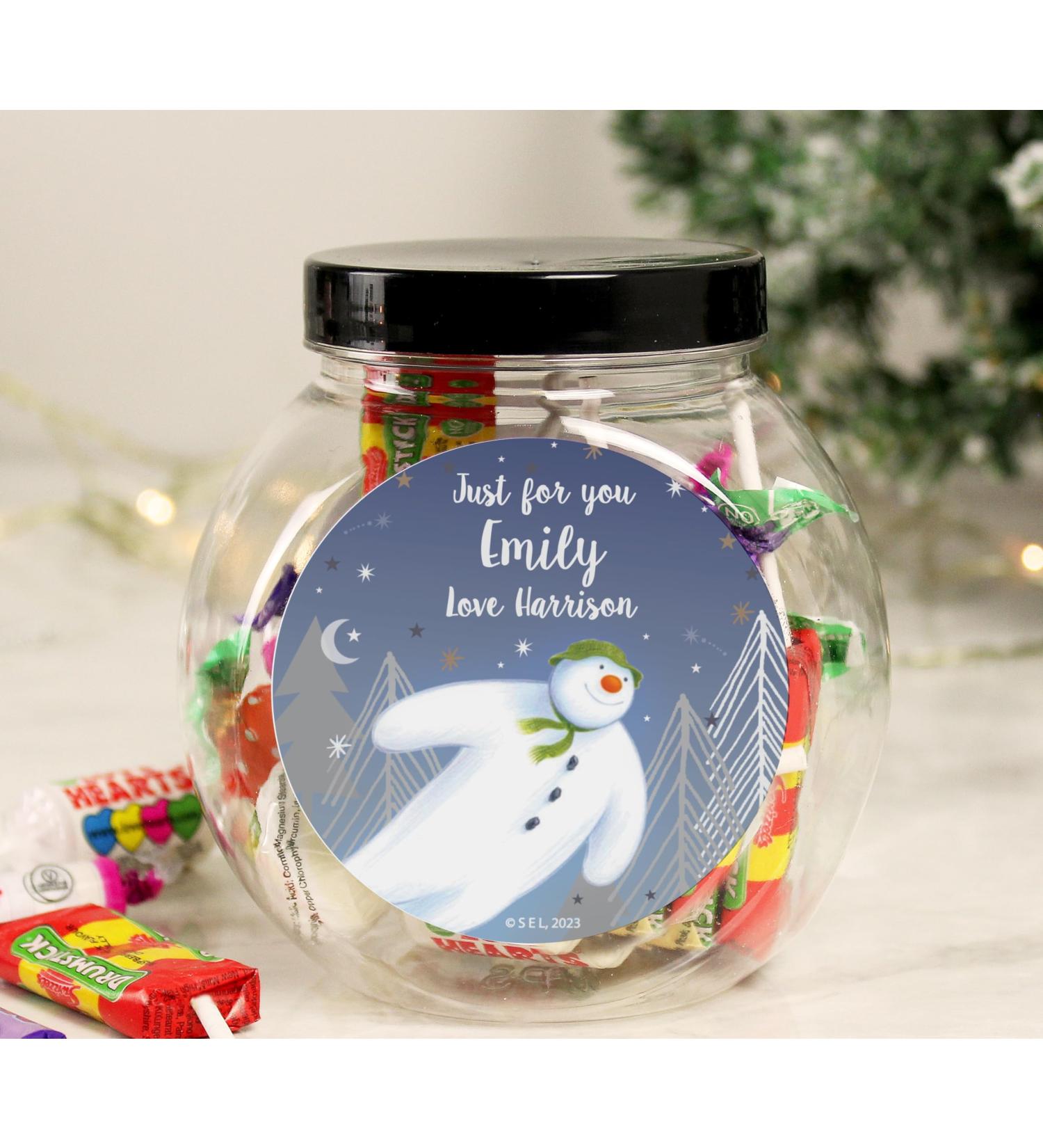 Custom Personalised The Snowman Magical Adventure Sweet Jar - Swizzels Sweet 250g - Buy Online on GoSupps.com