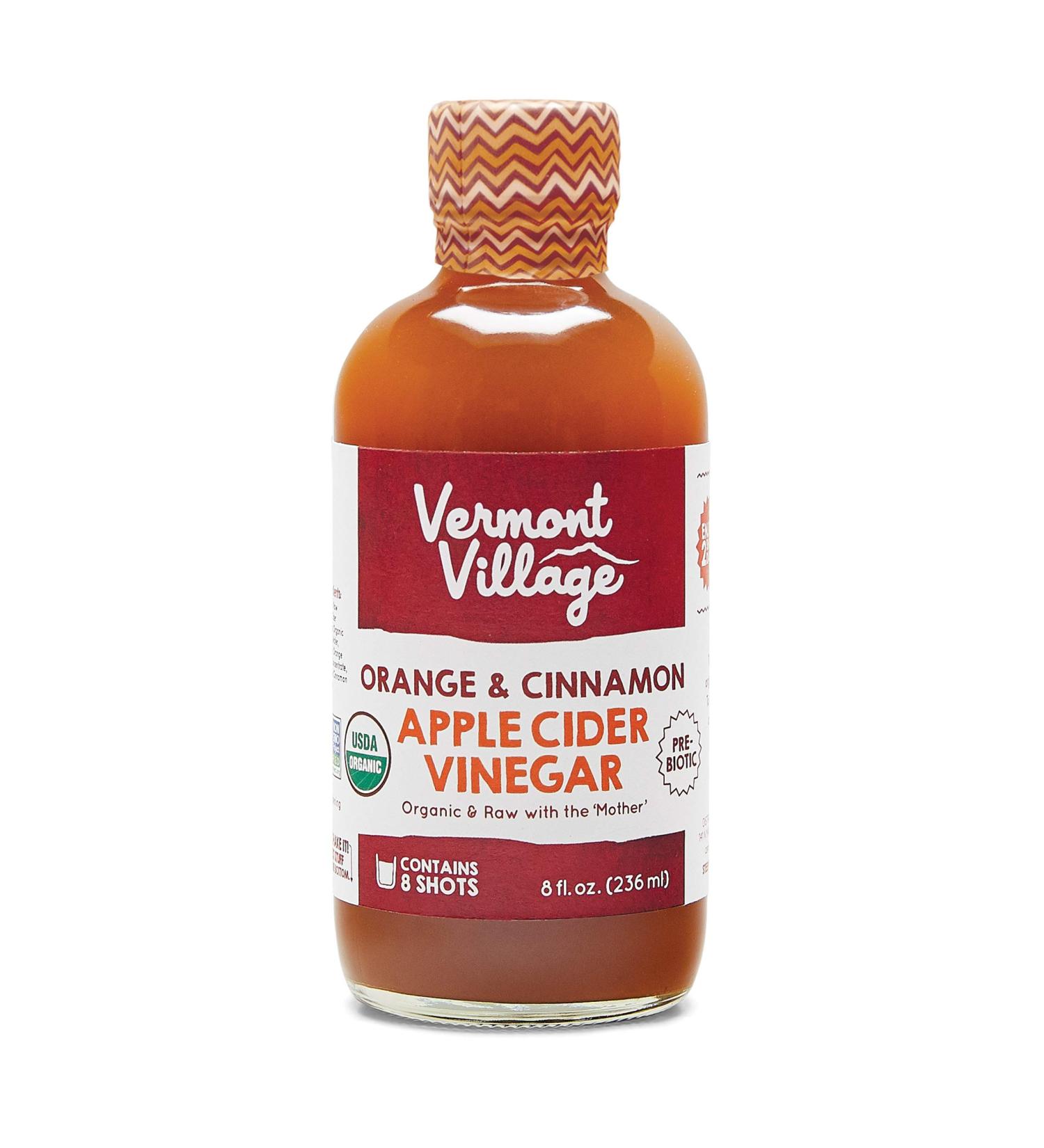 Vermont Village Organic Orange & Cinnamon Apple Cider Vinegar - 8oz - Buy Online on GoSupps.com