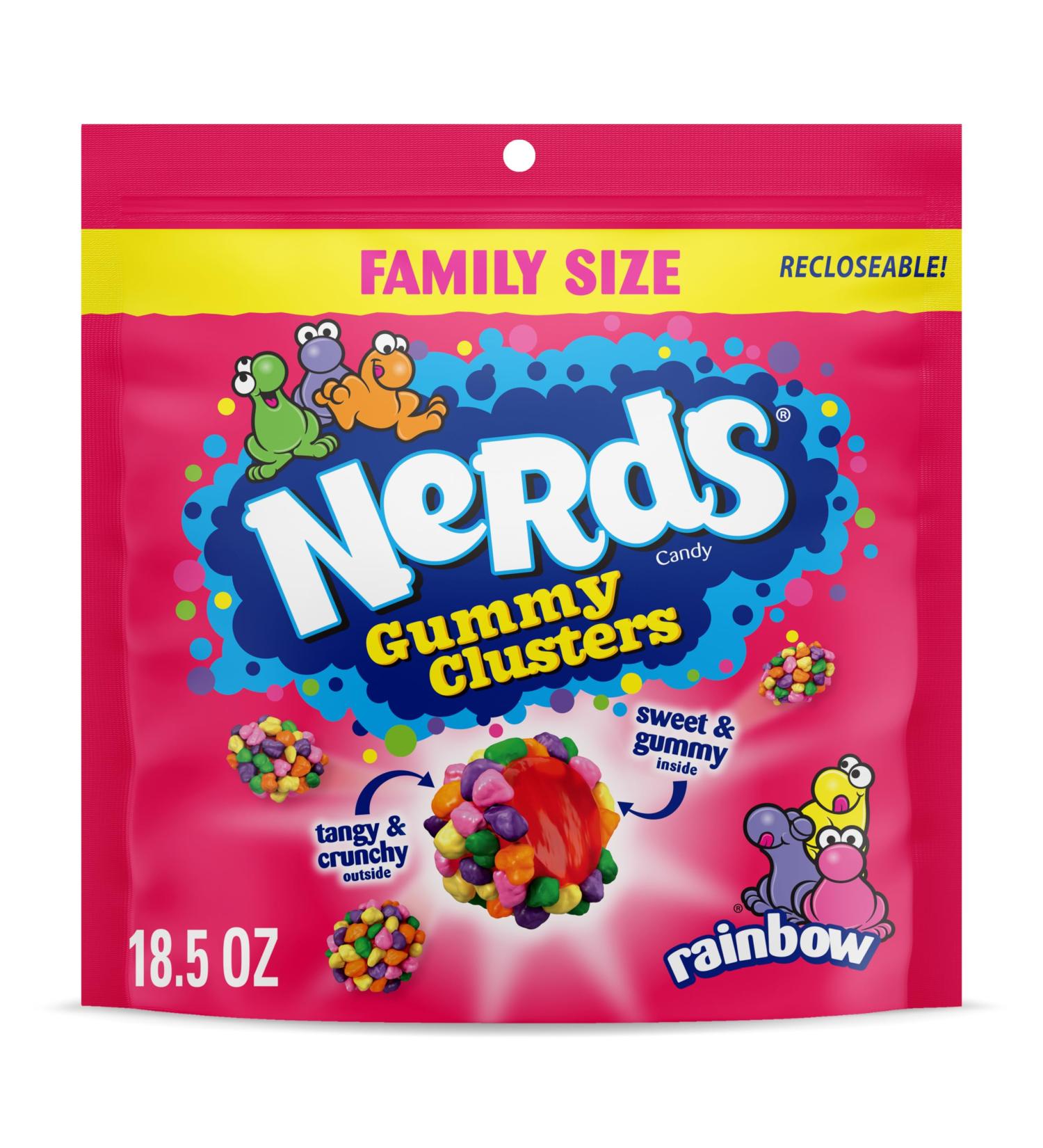 Nerds Gummy Clusters Rainbow Back to School Candy Rainbow Resealable 18.5 Ounce Resealable Big Bag - Buy Online on GoSupps.com