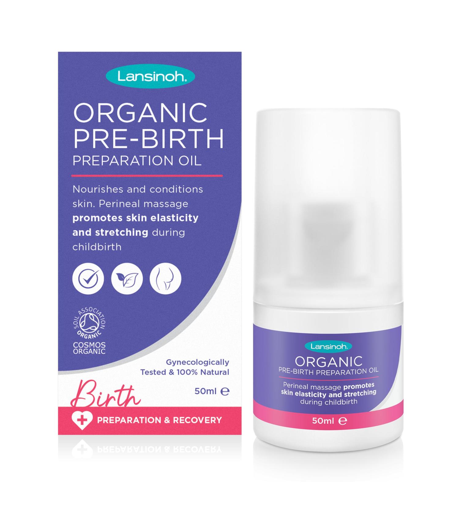 Lansinoh Organic Pre-Birth Preparation Oil - 50ml Bottle perineal Massage Oil Pregnancy Maternity Massage Oil to Help Prevent tears episiotomy During Labour aids Postnatal Recovery - Buy Online on GoSupps.com