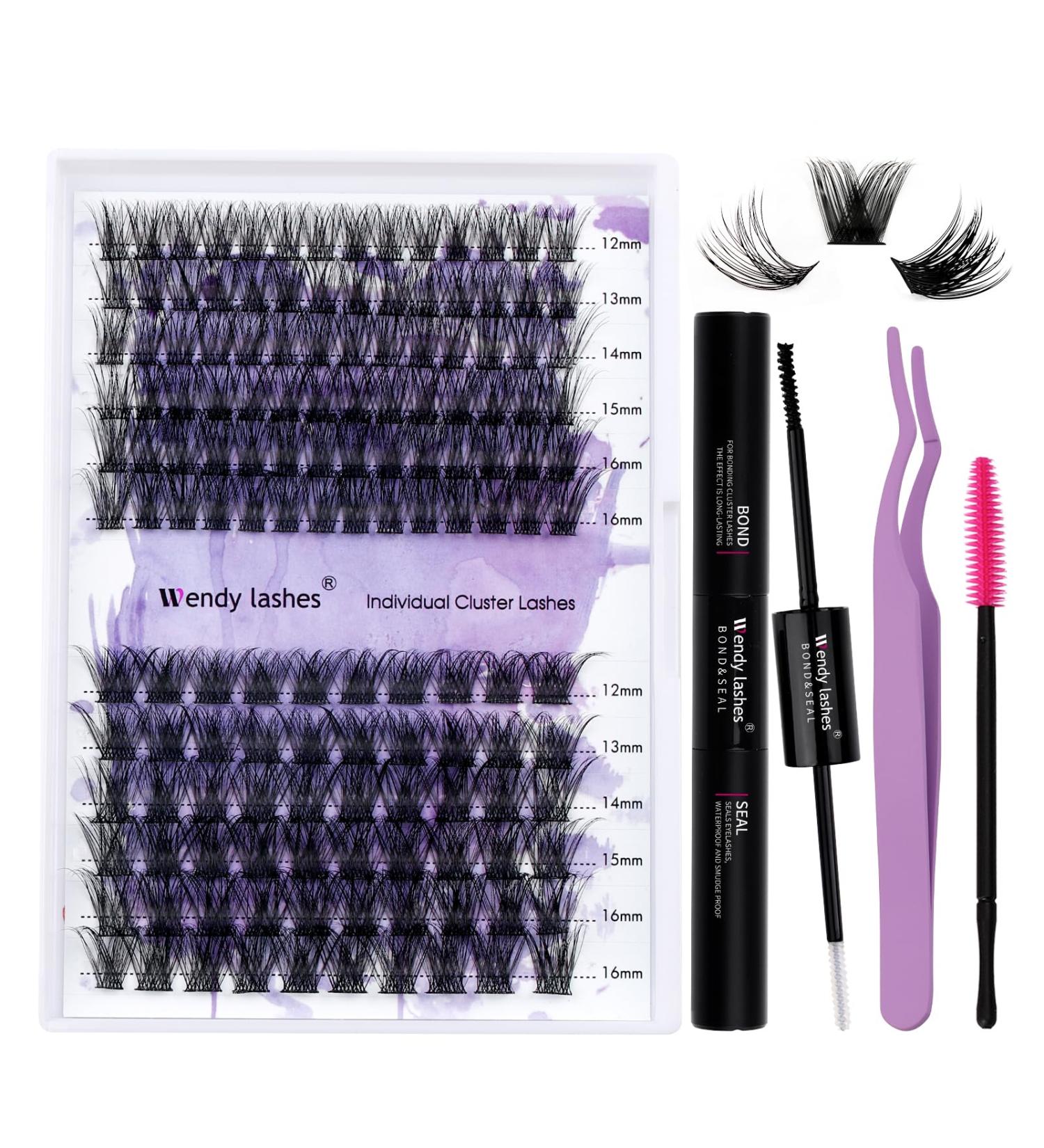 DIY Eyelash Extensions Set - Cluster Eyelashes Kit | Lash Bond & Seal 12-16mm D Curl - Buy Online on GoSupps.com