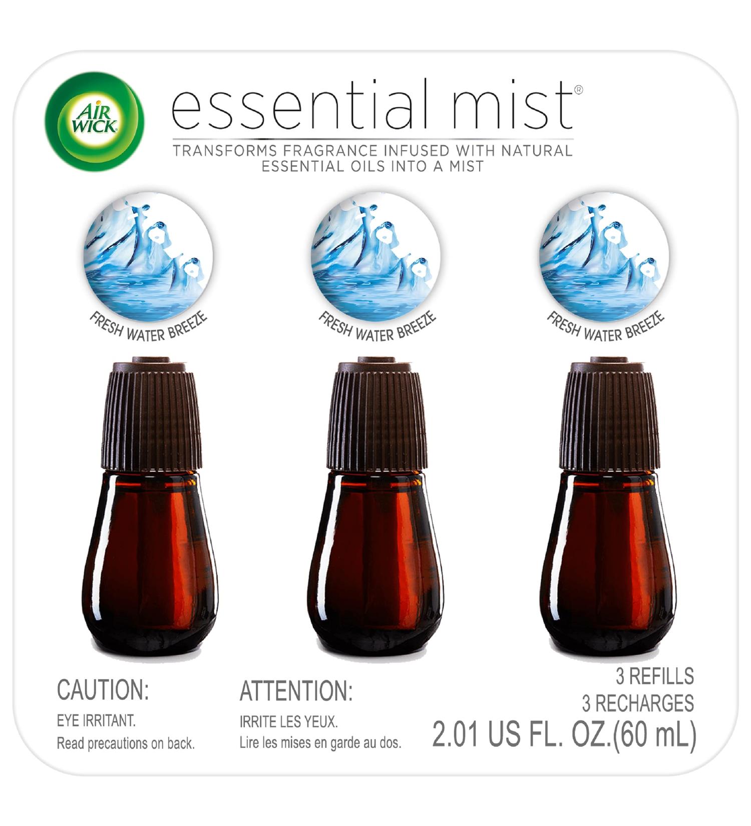 Air Wick Essential Mist Refill 3ct Fresh Waters - Natural Essential Oil Air Freshener - Buy Online on GoSupps.com