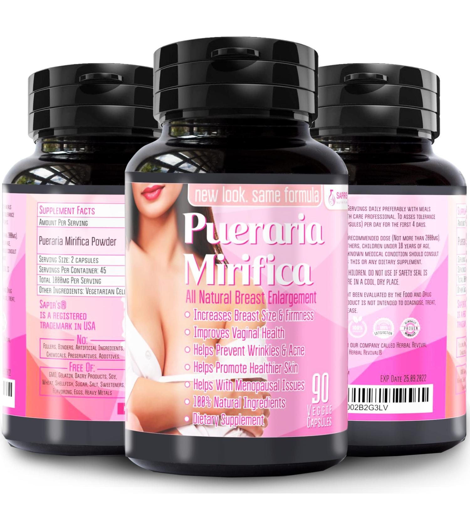 Pueraria Mirifica Capsules 2000mg - Breast Enhancement & Menopause Relief - 90 Vegetarian Capsules - Buy Online on GoSupps.com