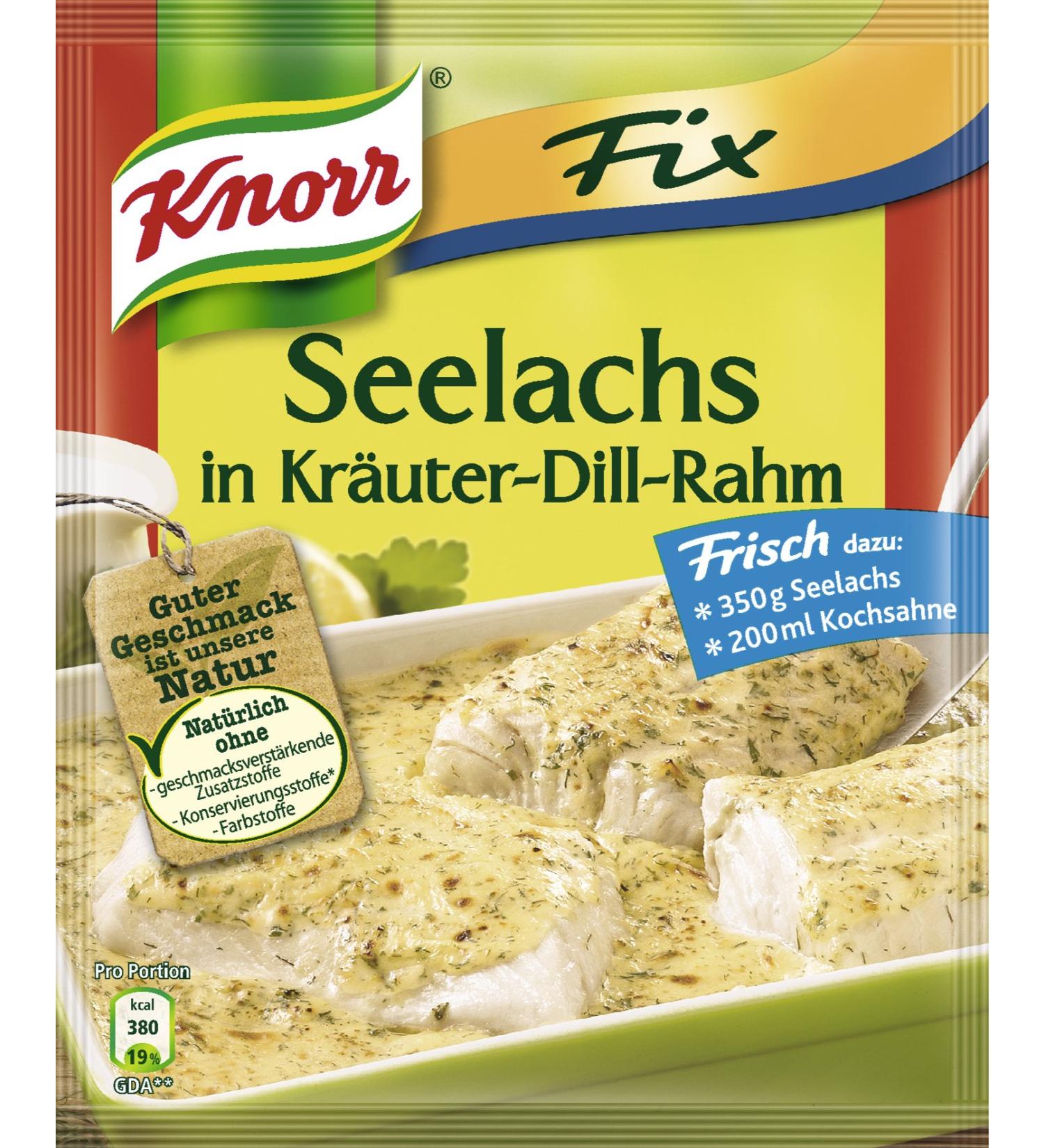 Knorr fixed mixture mixture pollos in herb-dill cream for a delicious fish dish without flavor enhancing additives 25x 30 g of pollos 30 g (25 pack)