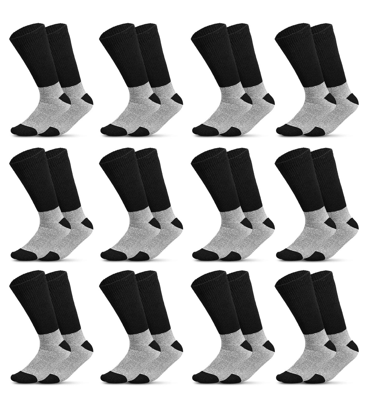 Thermal Diabetic Socks | Warm Winter Non-Binding Loose Crew | Men Women Unisex (9-11) - 12 Pairs - Buy Online on GoSupps.com