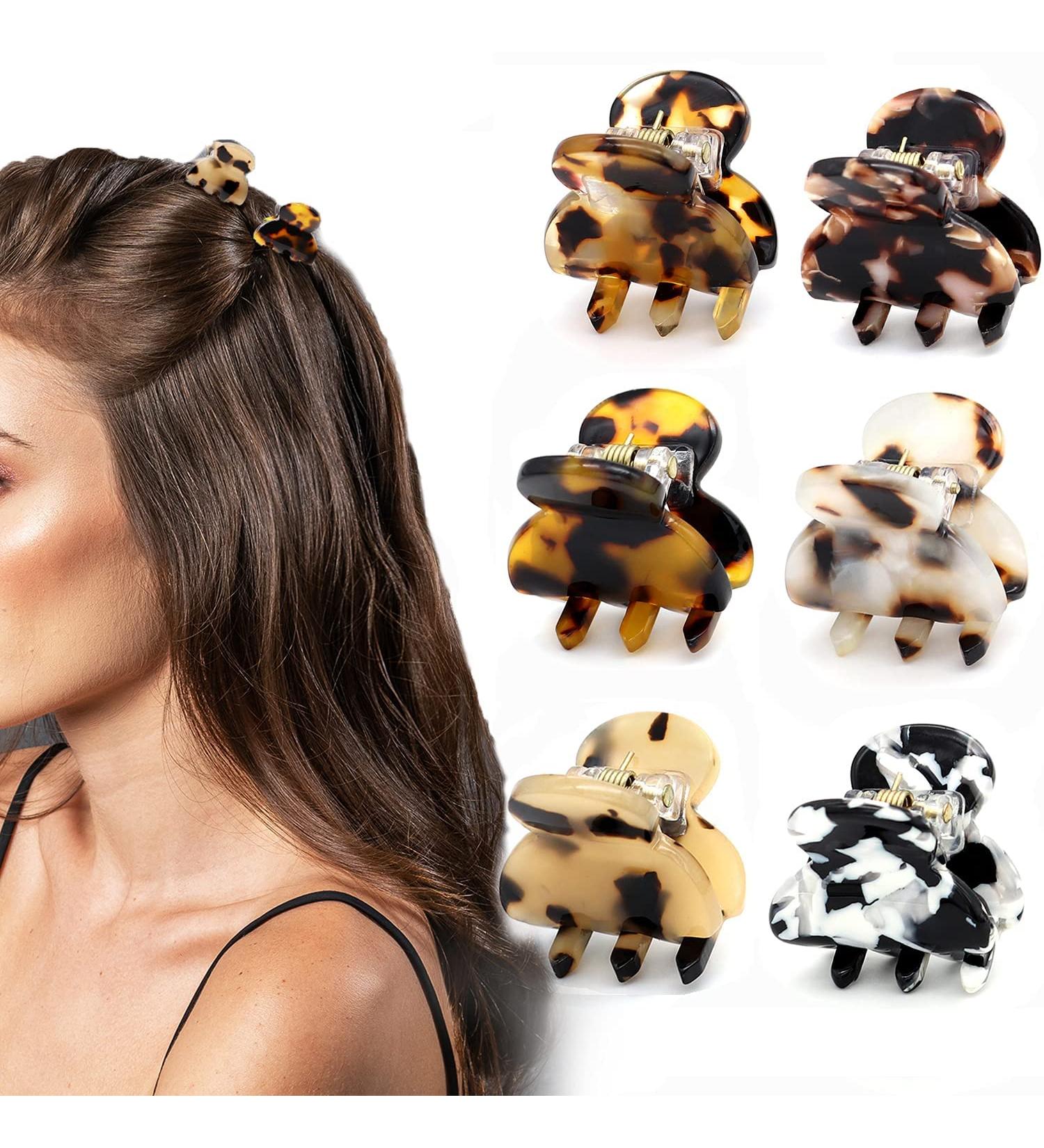 Cobahom 6Pcs Small Hair Clips - Tortoiseshell Leopard Mini Jaw Clips for Women and Girls - Buy Online on GoSupps.com