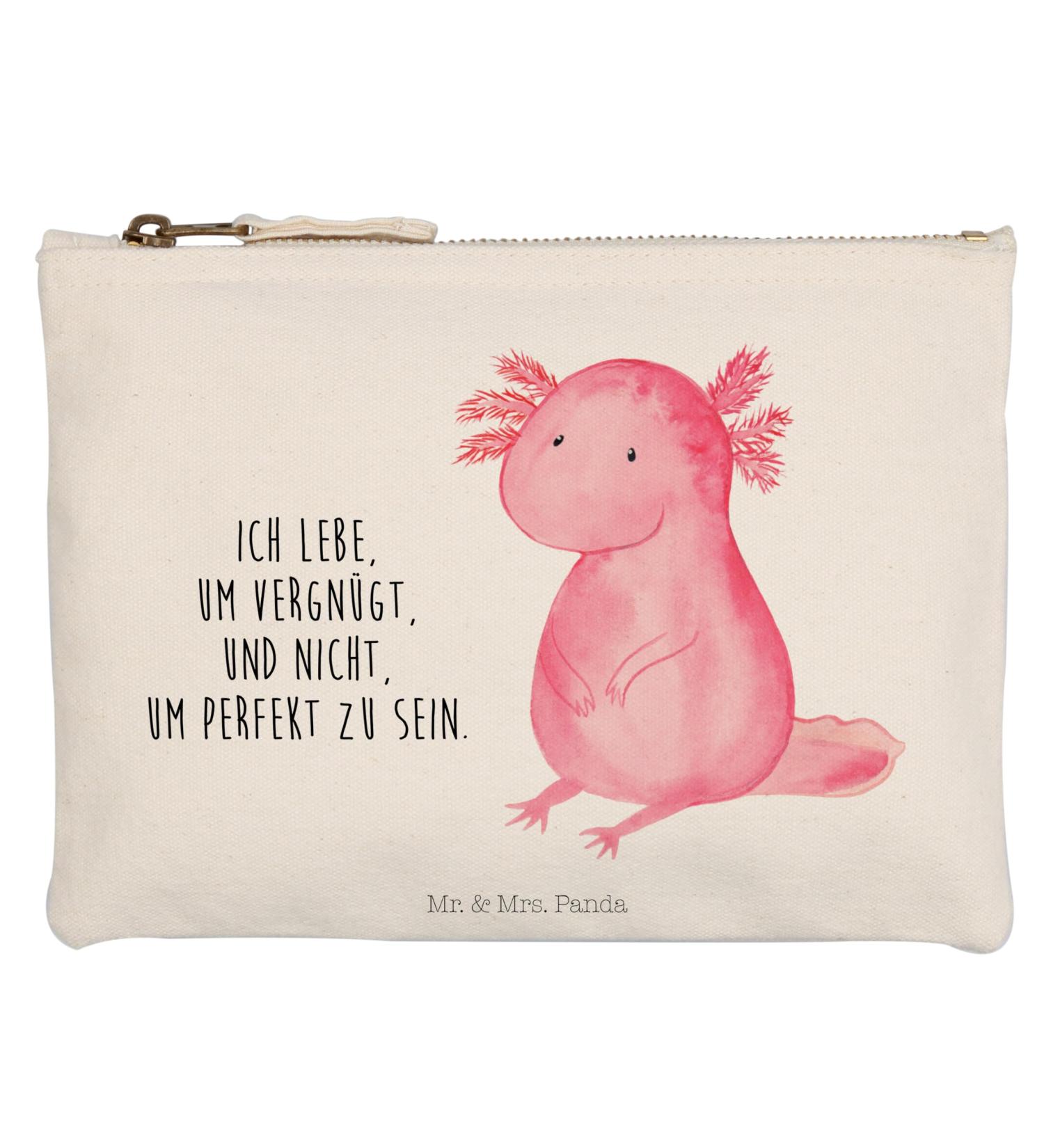 Mr. & Mrs. Panda XL Axolotl Makeup Bag - Perfect Gift for Beauty Lovers | Large Cosmetic Etui - Buy Online on GoSupps.com