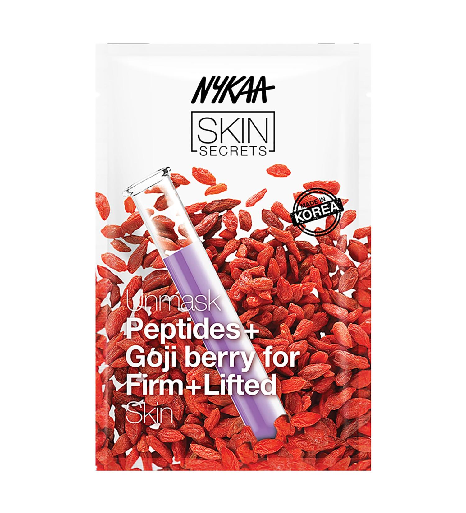 Buy Nykaa Naturals Skin Secrets Bubble Sheet Mask with Peptides & Goji Berry - Collagen Boosting & Moisturizing | 0.67 oz International Shipping Available - Buy Online on GoSupps.com