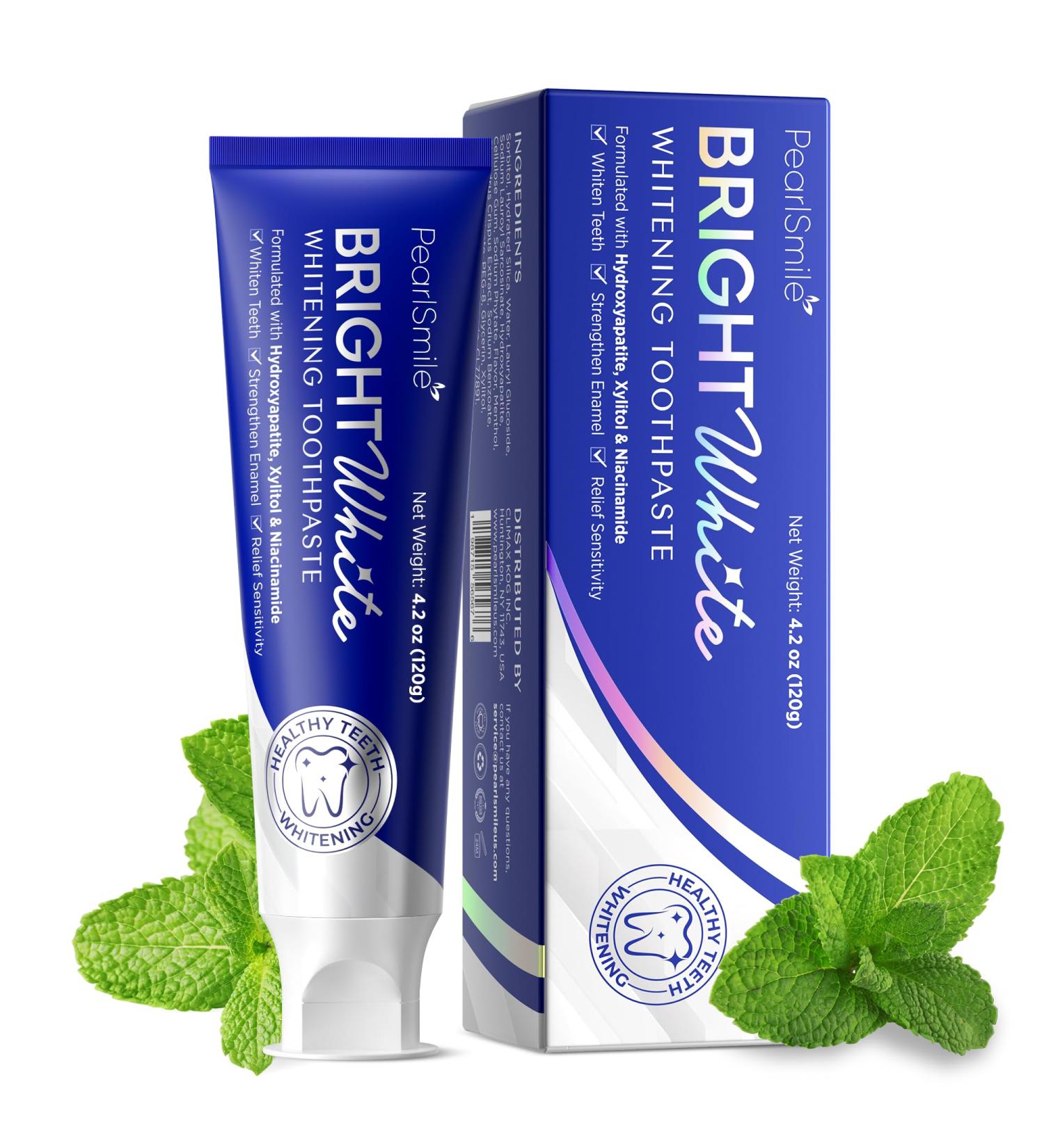 PearlSmile Hydroxyapatite Niacinamide Whitening Toothpaste 5% Niacinamide + 10% Nano-Hydroxyapatite (nHAp) Strengthens Enamel & Remineralizes Fluoride-Free 4.2oz (Pack of 1) 4.2 Ounce (Pack of 1) - Buy Online on GoSupps.com