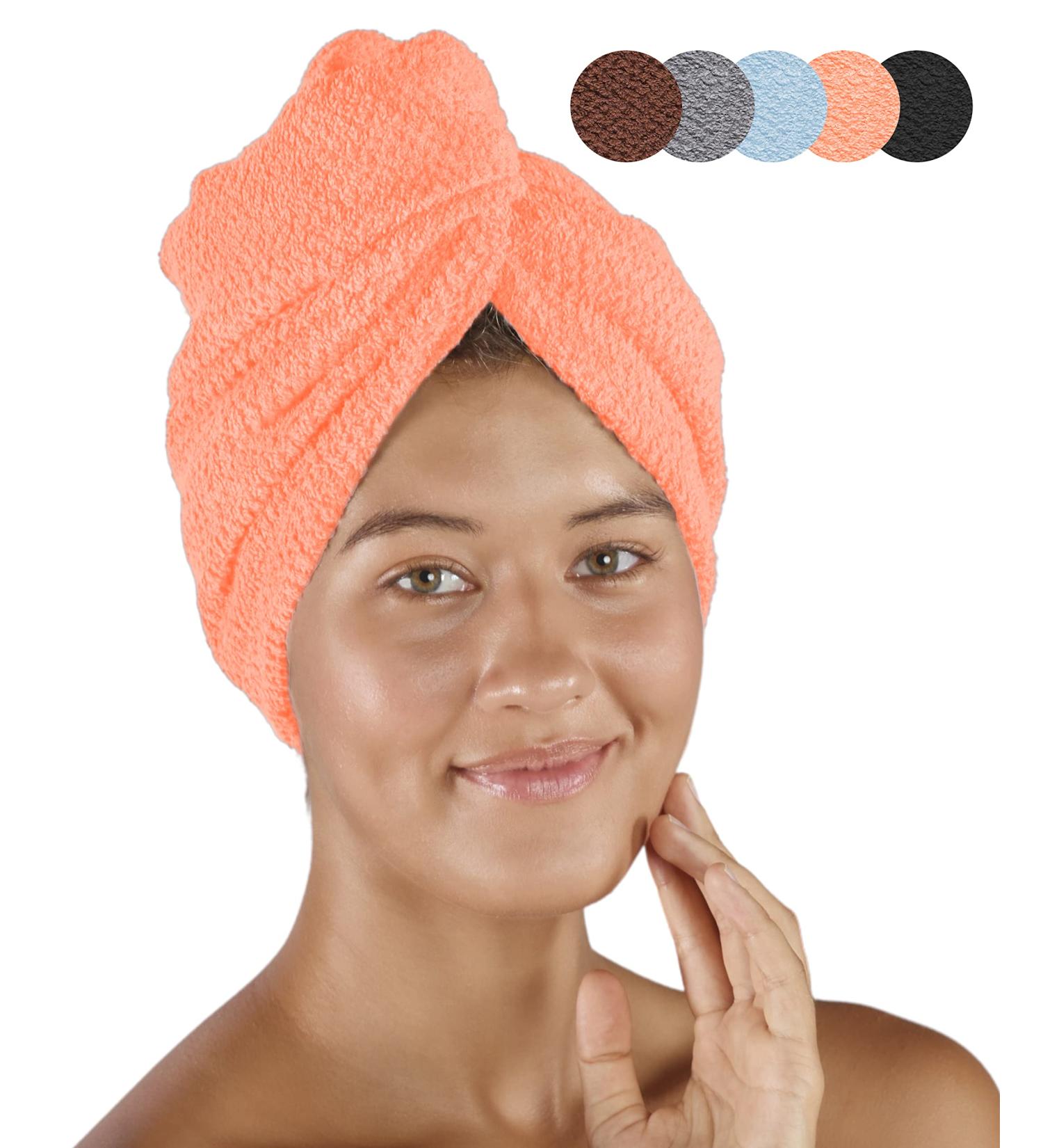 Buy Pamuq Hairurban 100% Cotton Turban Towels - Quick-Drying Coral Hair Towel Set (2 Pieces) for Effortless Drying & Styling - Buy Online on GoSupps.com