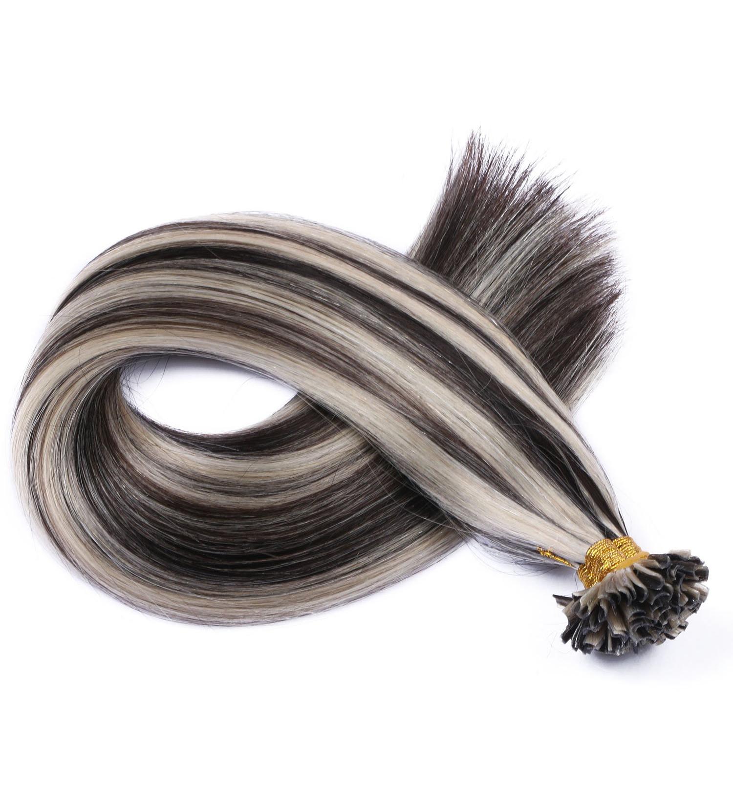 Premium Keratin Bonding Hair Extensions - 1B/Gray 60cm 300 Strands 100% Remy Real Hair - U-Tip by Novon Hair - Buy Online on GoSupps.com