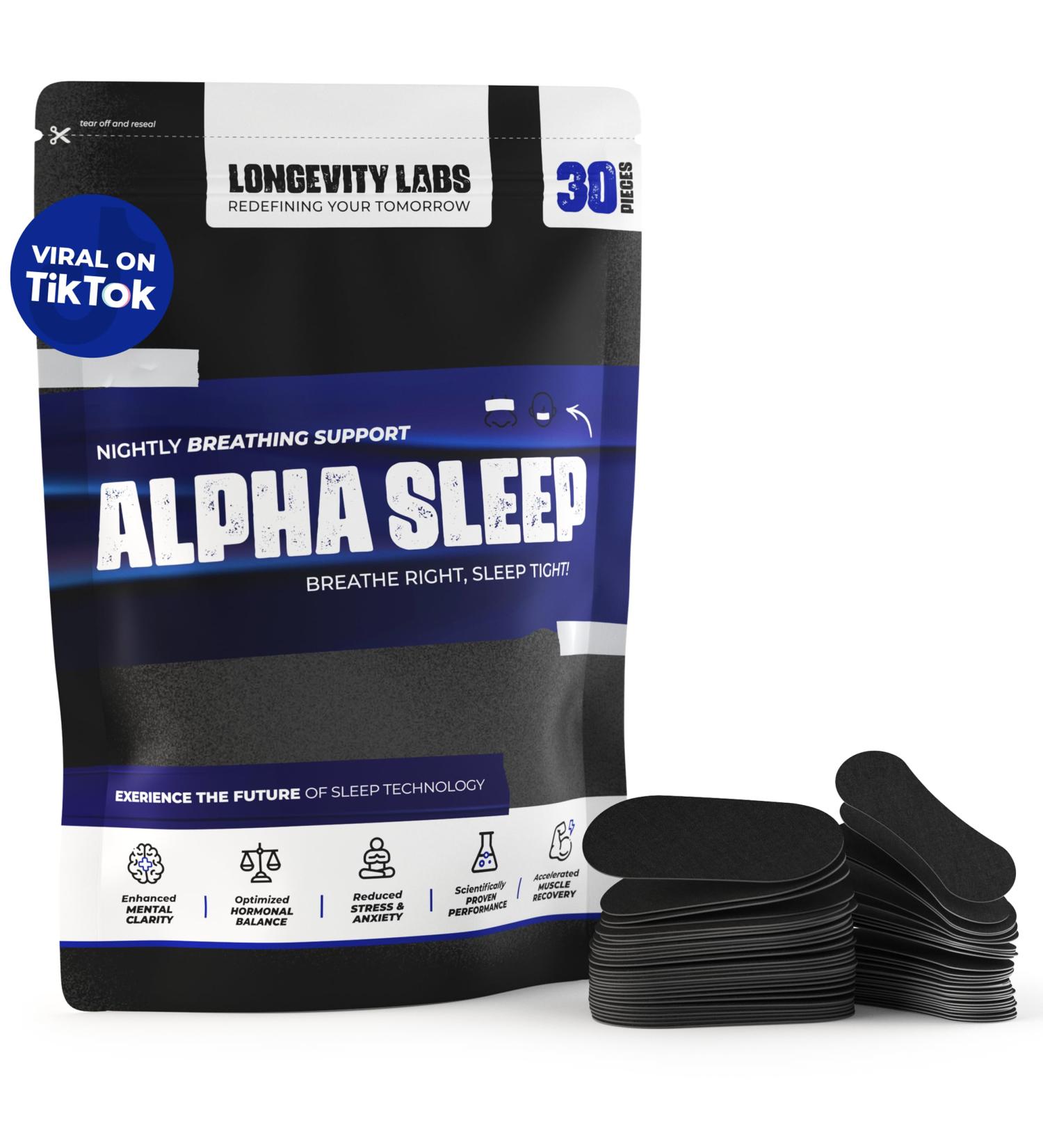 Alpha Sleep Mouth Tape and Nasal Strips - 2in1 Anti-Snoring Aids for Men - Instant Results - 1 Month Supply - Buy Online on GoSupps.com