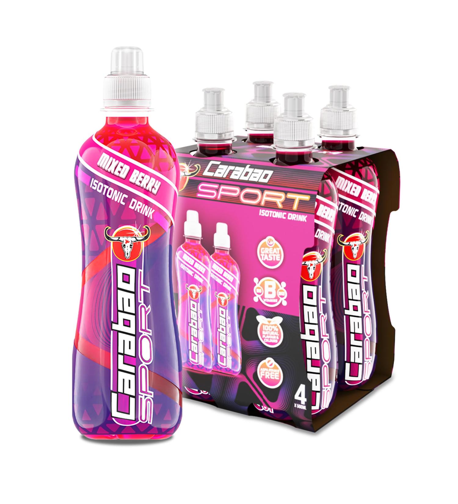 Carabao Sport Energy Drink Mixed Berry 4 x 500ml Bottles Case Isotonic Electrolytes No Aspartame B Vitamins B6 B12 Sports Drink Hydration Performance Fruit Flavour Bulk Crates Multipack - Buy Online on GoSupps.com